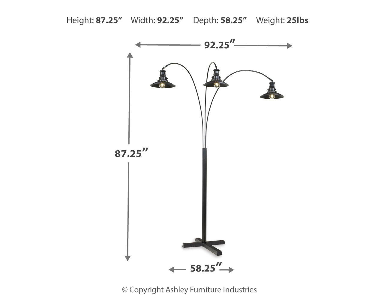 Sheriel - Metal Arc Lamp - Black, black, view 2
