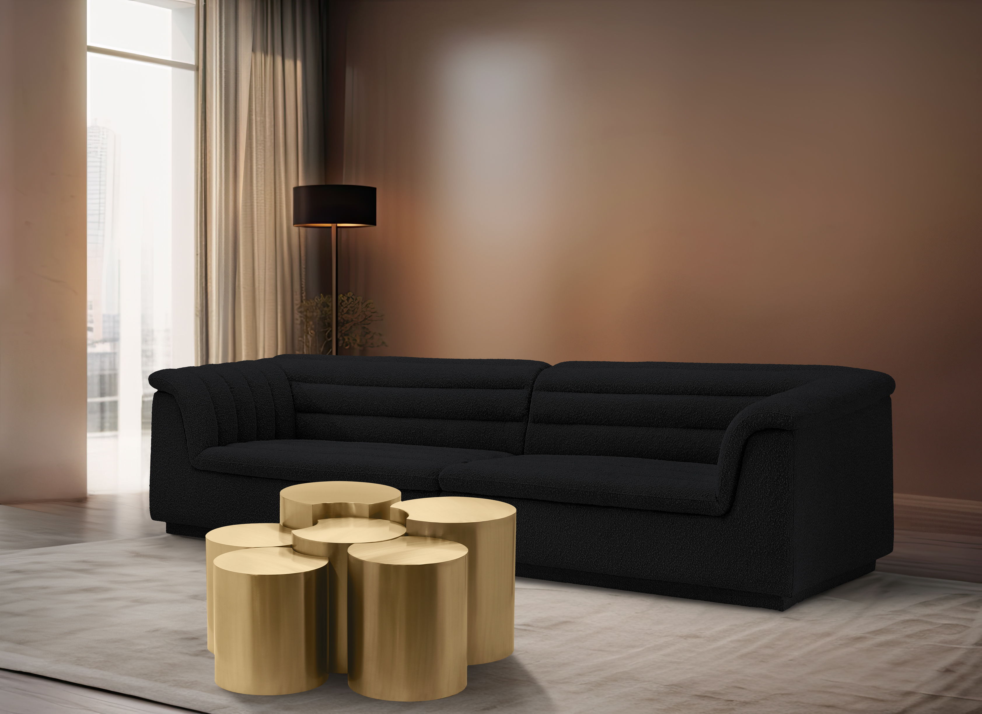 Dimple - 6 Piece Modular Coffee Table - Gold