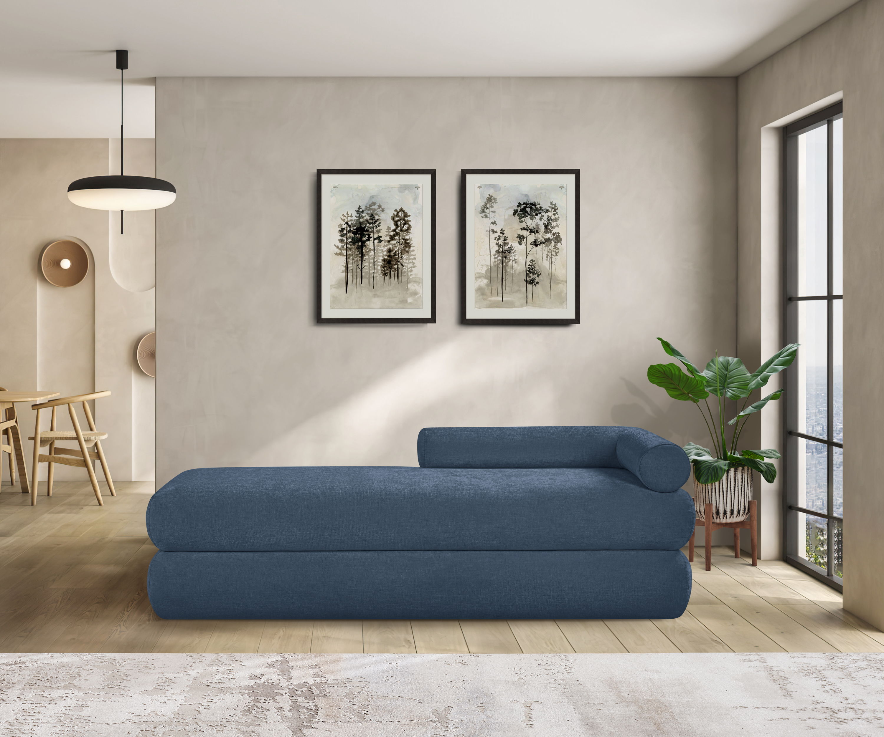 Kennedy - Chenille Bench - Light Blue