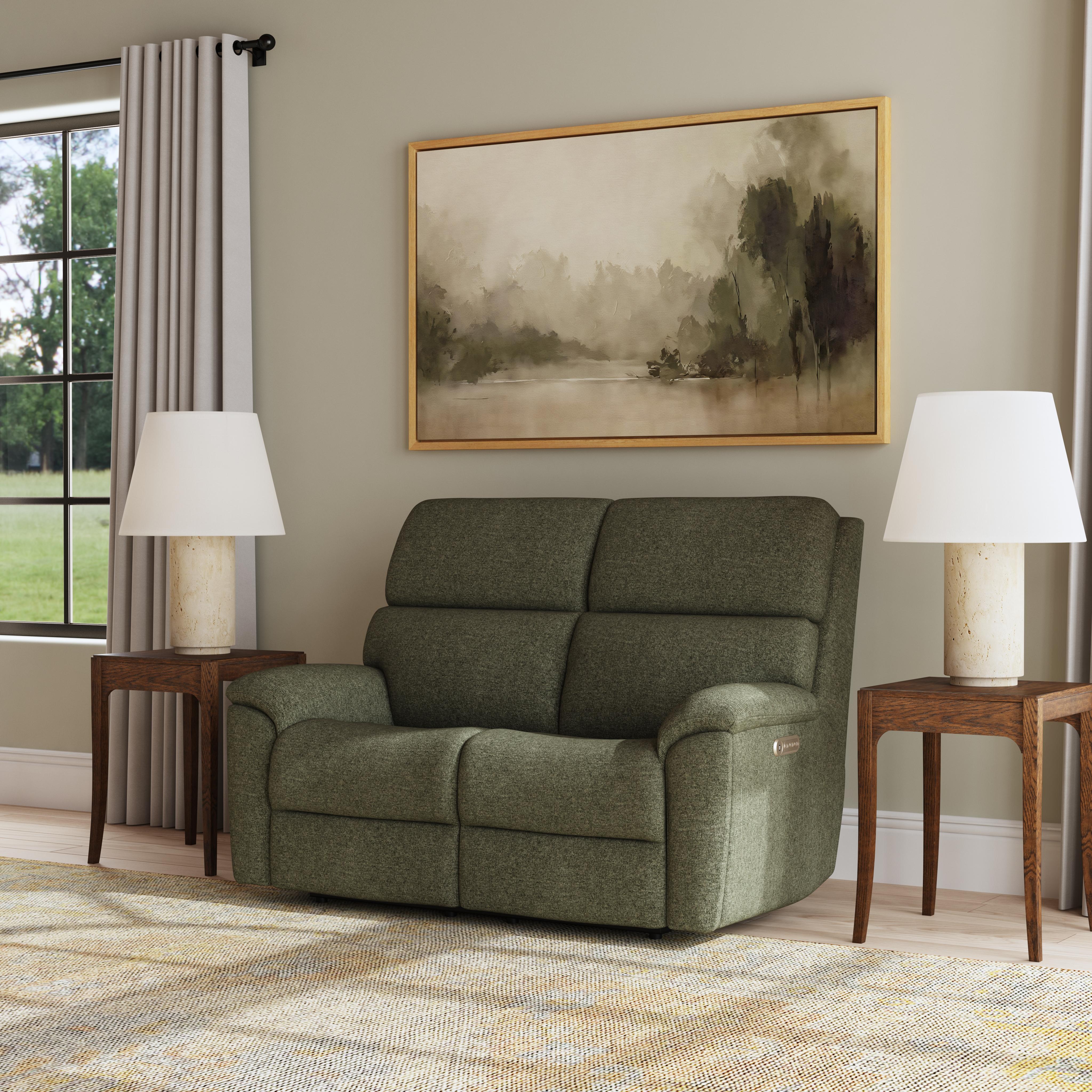 Porter - Transitional Fabric Power Reclining Loveseat With Power Headrests & Lumbar - Gray, dark gray, view 4
