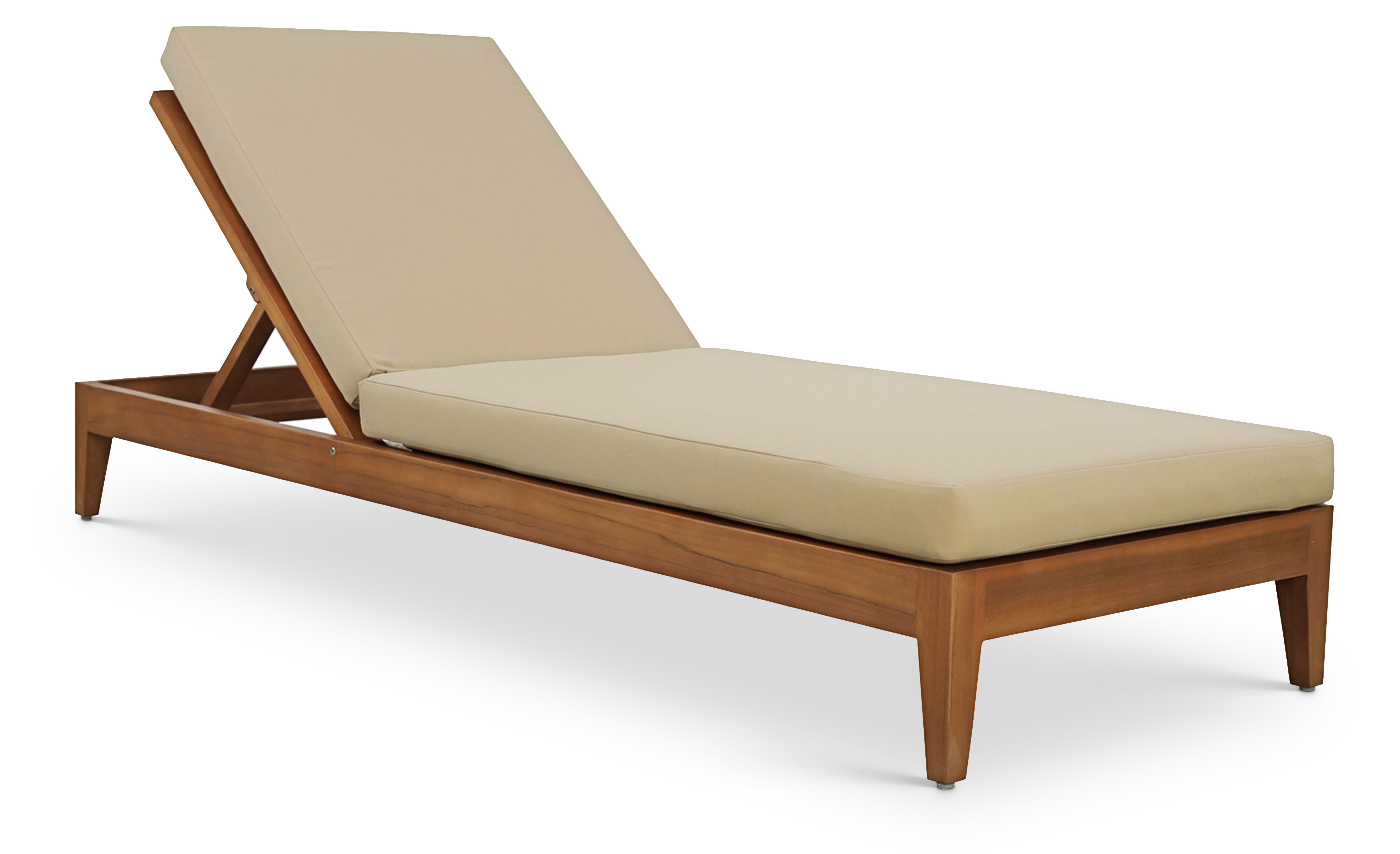 Water Resistant Fabric Upholstered Outdoor Patio Chaise Lounge