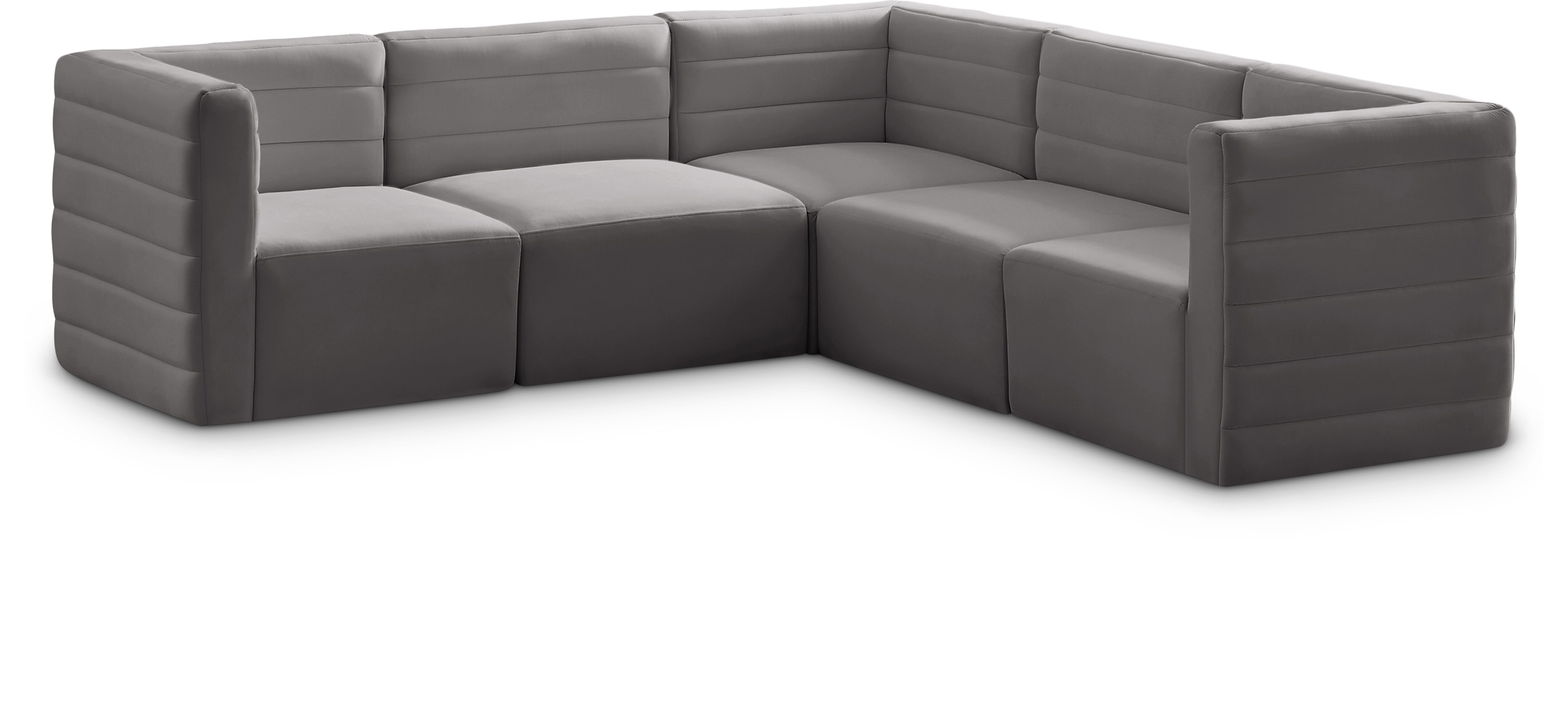 Quincy - 5 Piece Modular Corner Sectional - Gray