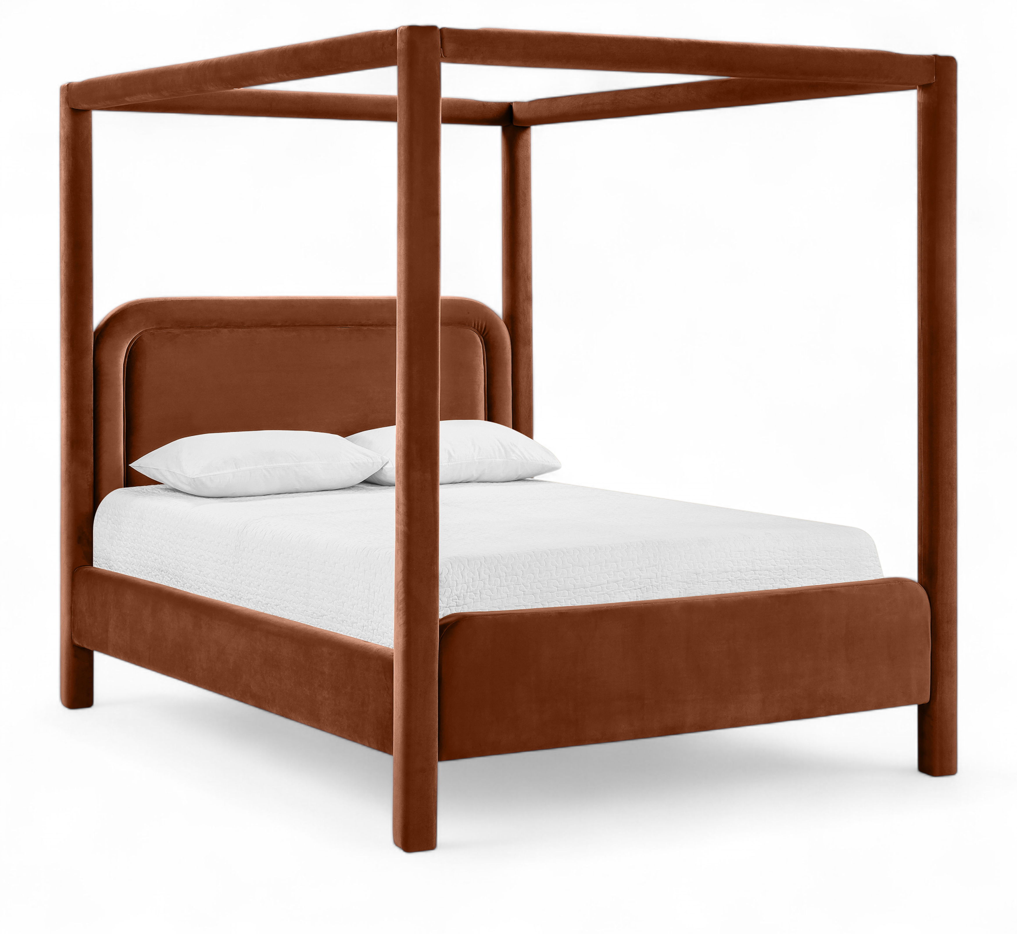 Salina - Velvet Upholstered King Bed - Cognac