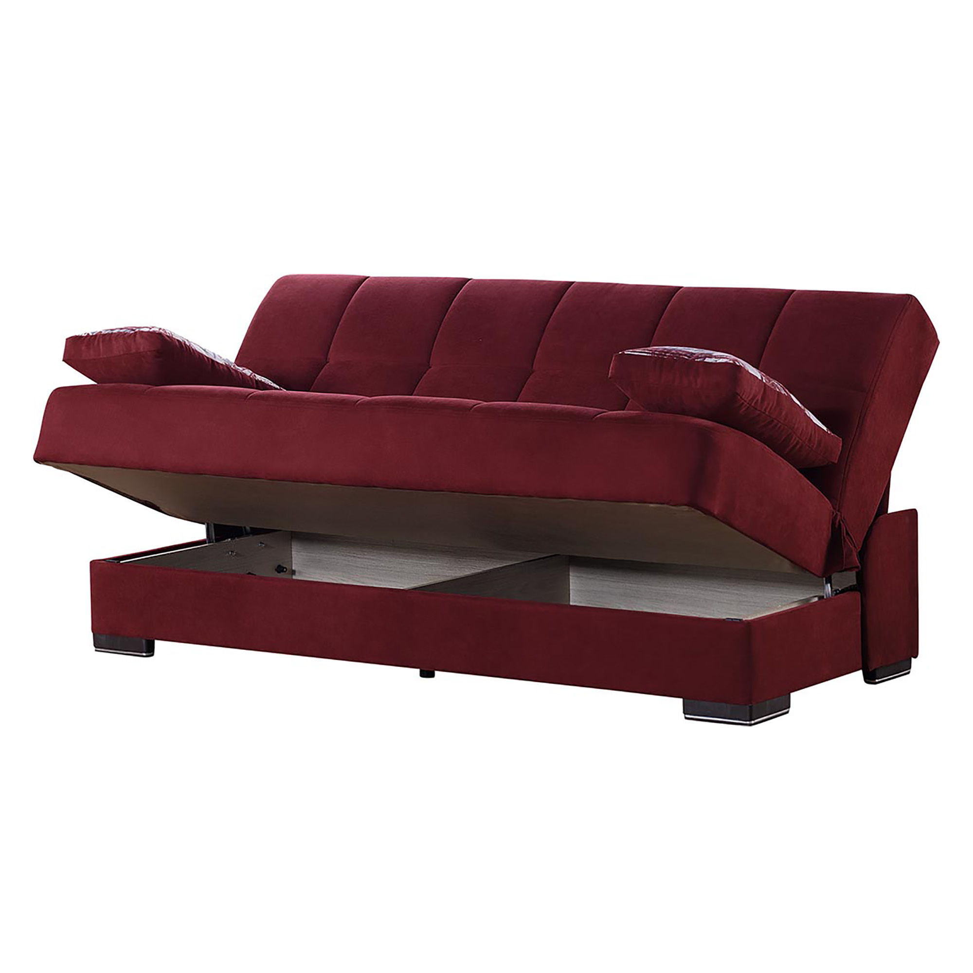 Ottomanson Solo Convertible Sofa Bed With Storage Burgundy New Lots Furniture Online Store