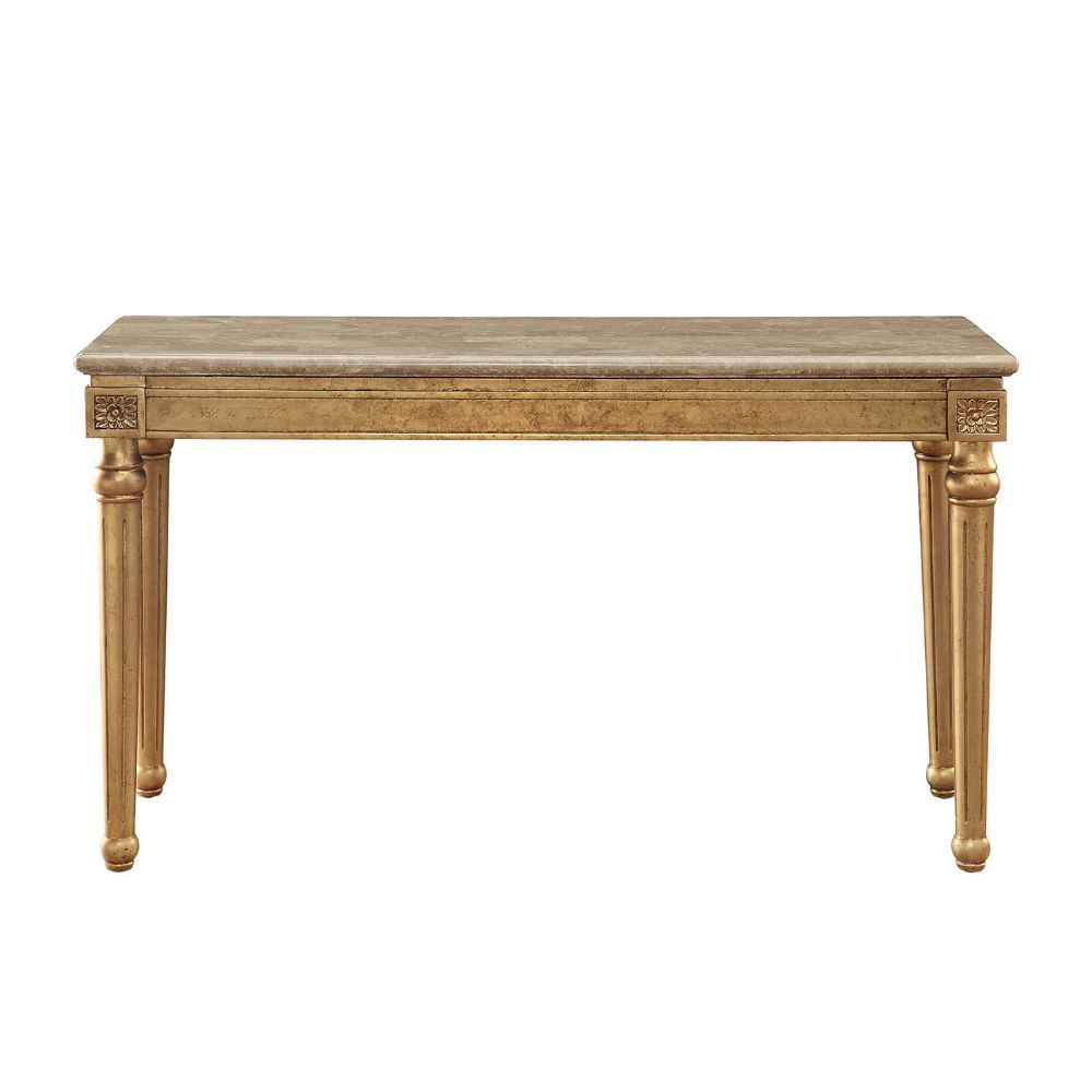 Daesha - Sofa Table - Marble Top & Antique Gold, beige, view 2