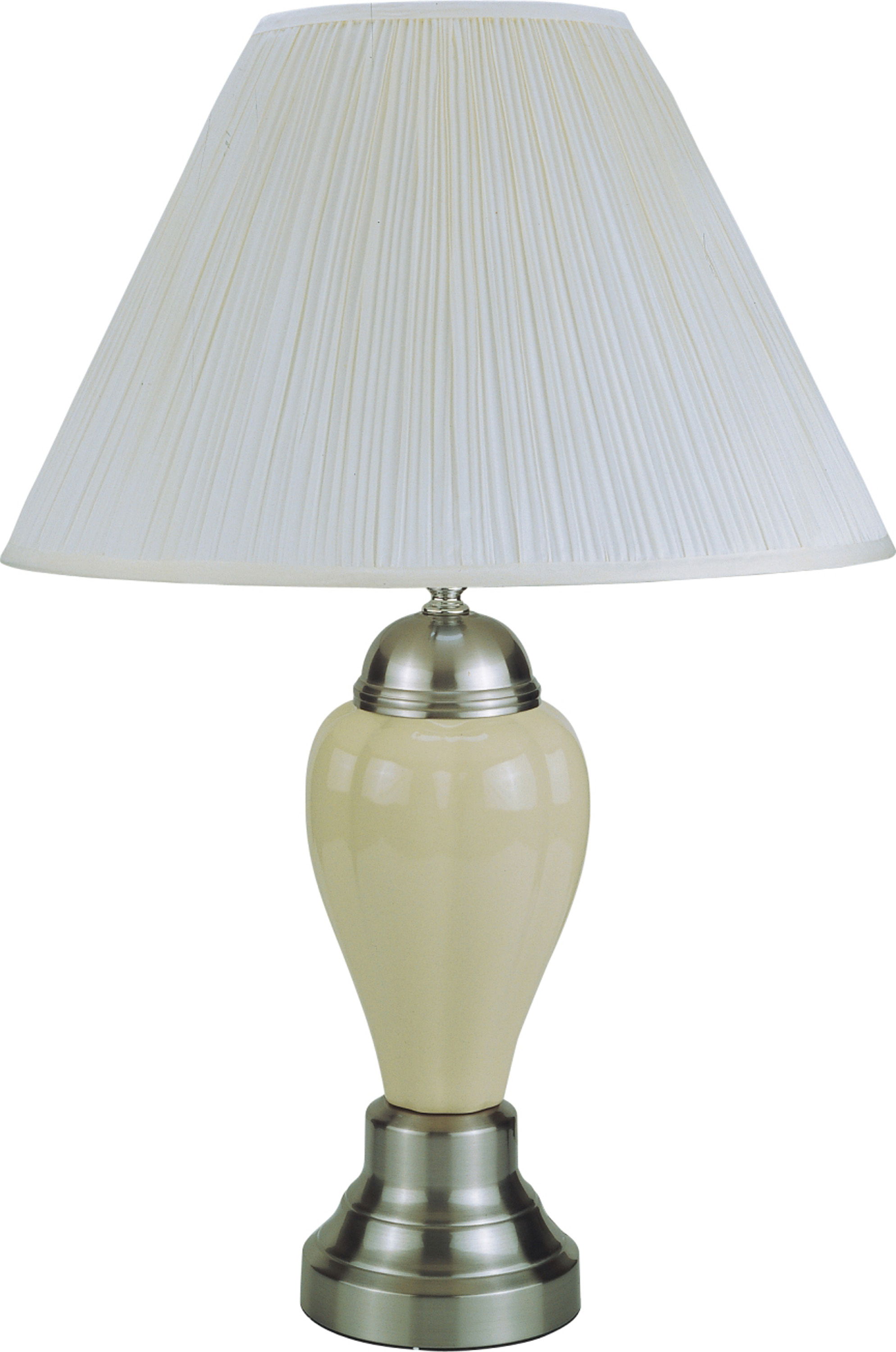 Satin Nickel - Porcelain Table Lamp - White Image