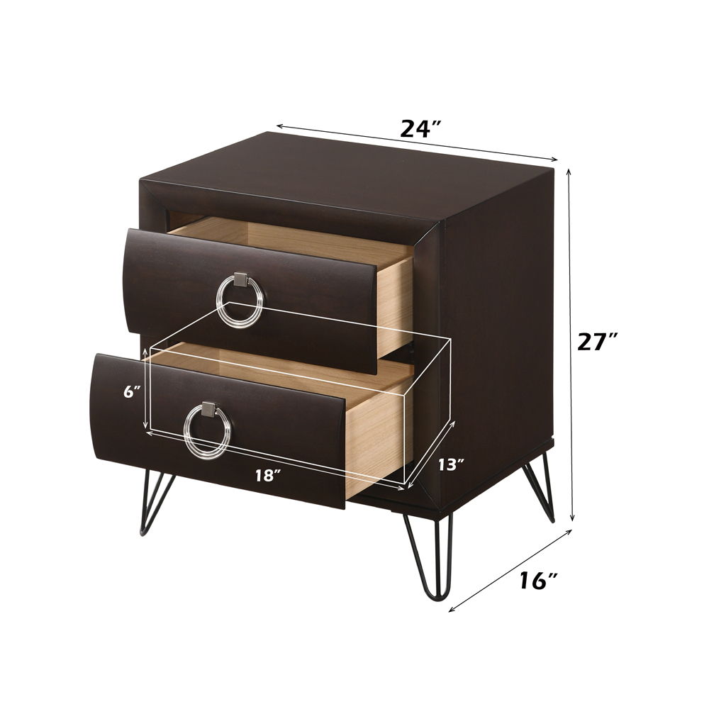 Tablita - Nightstand - Dark Merlot, dark brown, view 2