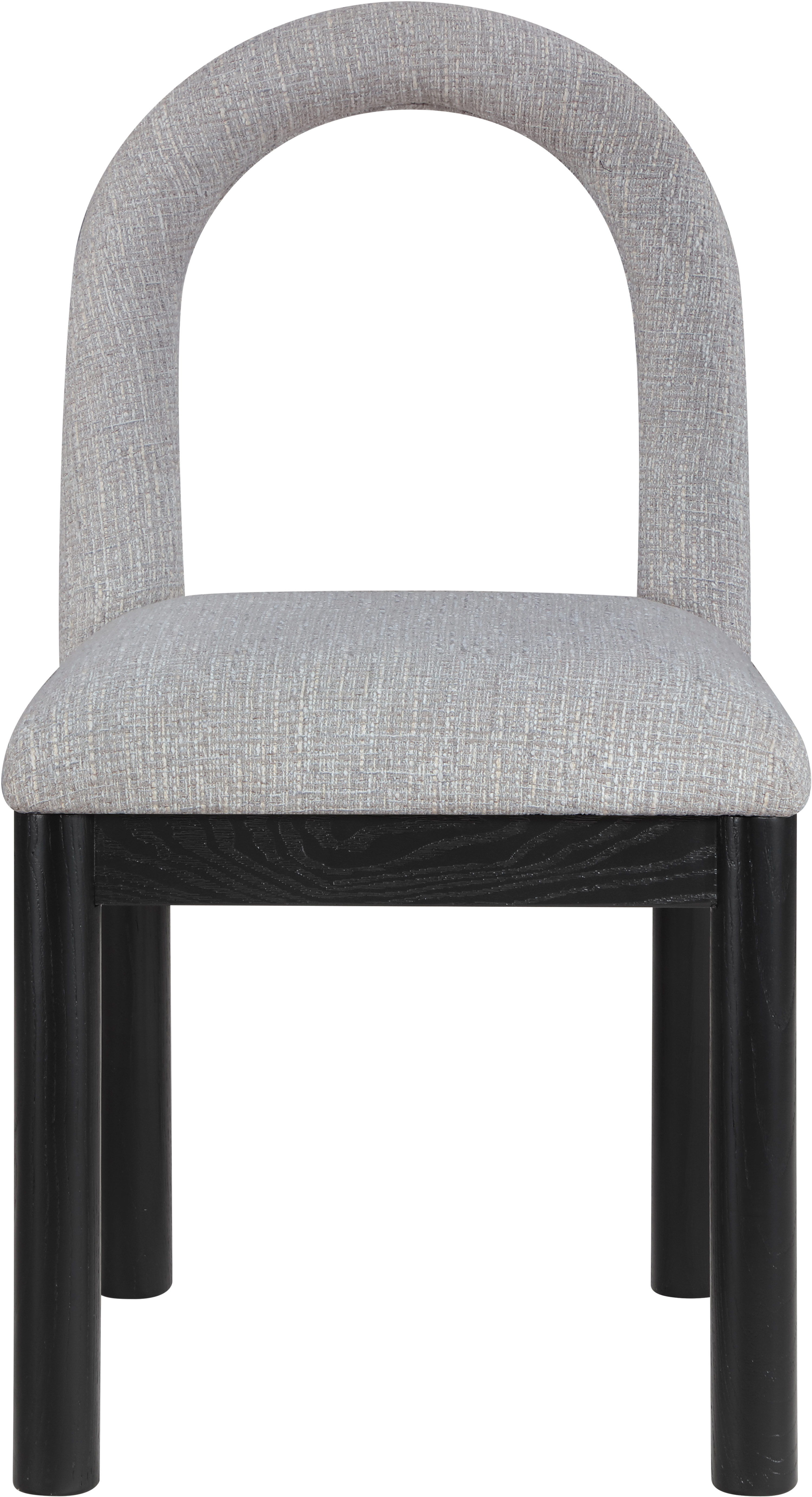 Conrad - Linen Dining Chair With Black Legs - Gray