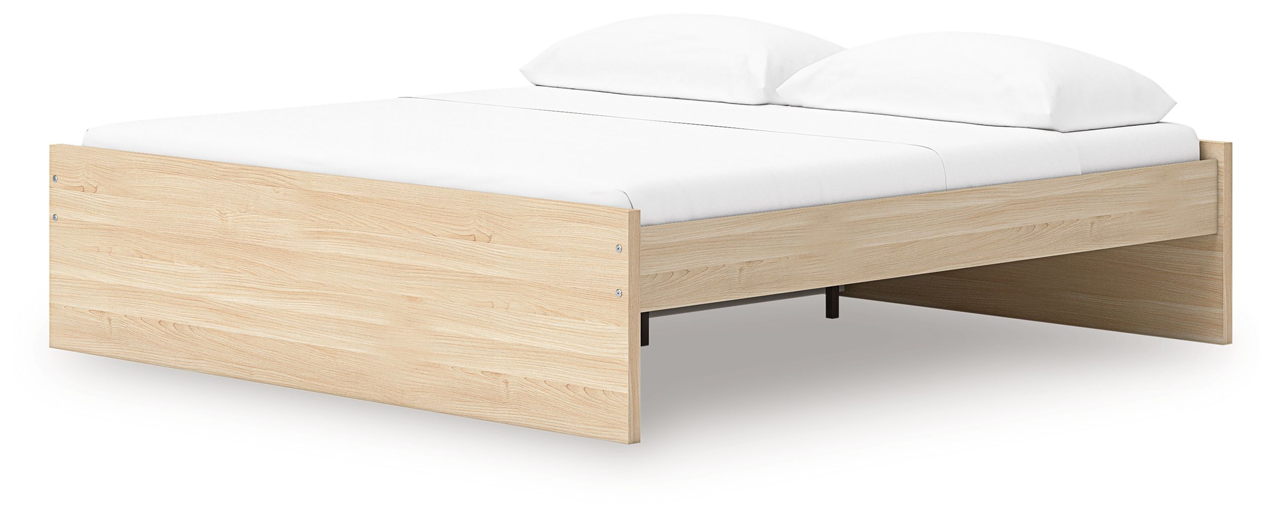 Onita - King Platform Bed With 1 Side Storage - Natural