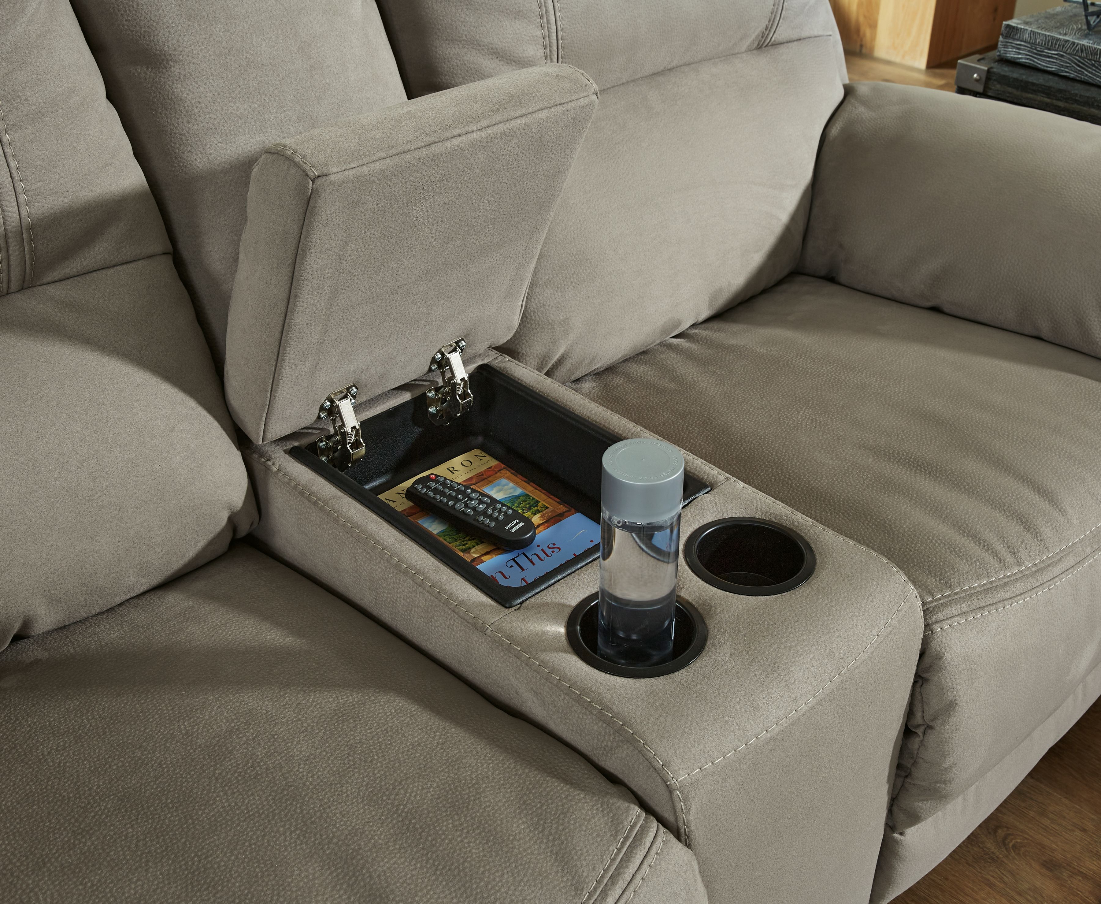 Ashley Furniture Next-Gen Gaucho - DBL REC PWR Loveseat w/Console - Putty - Image 7