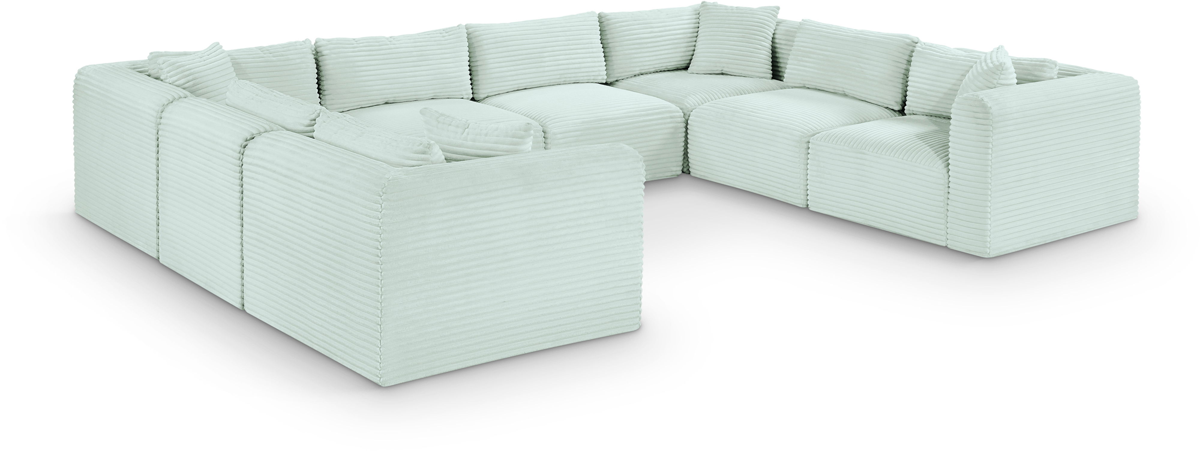 Shaggy - 8 Piece Modular U-Shaped Sectional - Mint