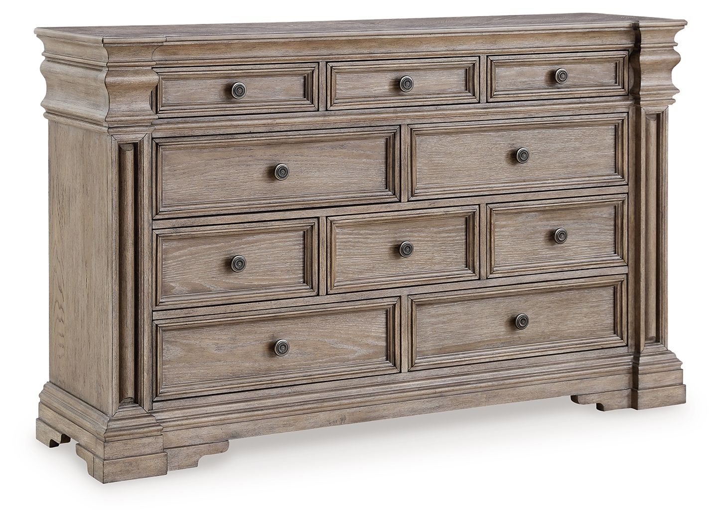 Blairhurst - 5 Pc. - Dresser, Mirror, King Panel Bed - Light Grayish Brown