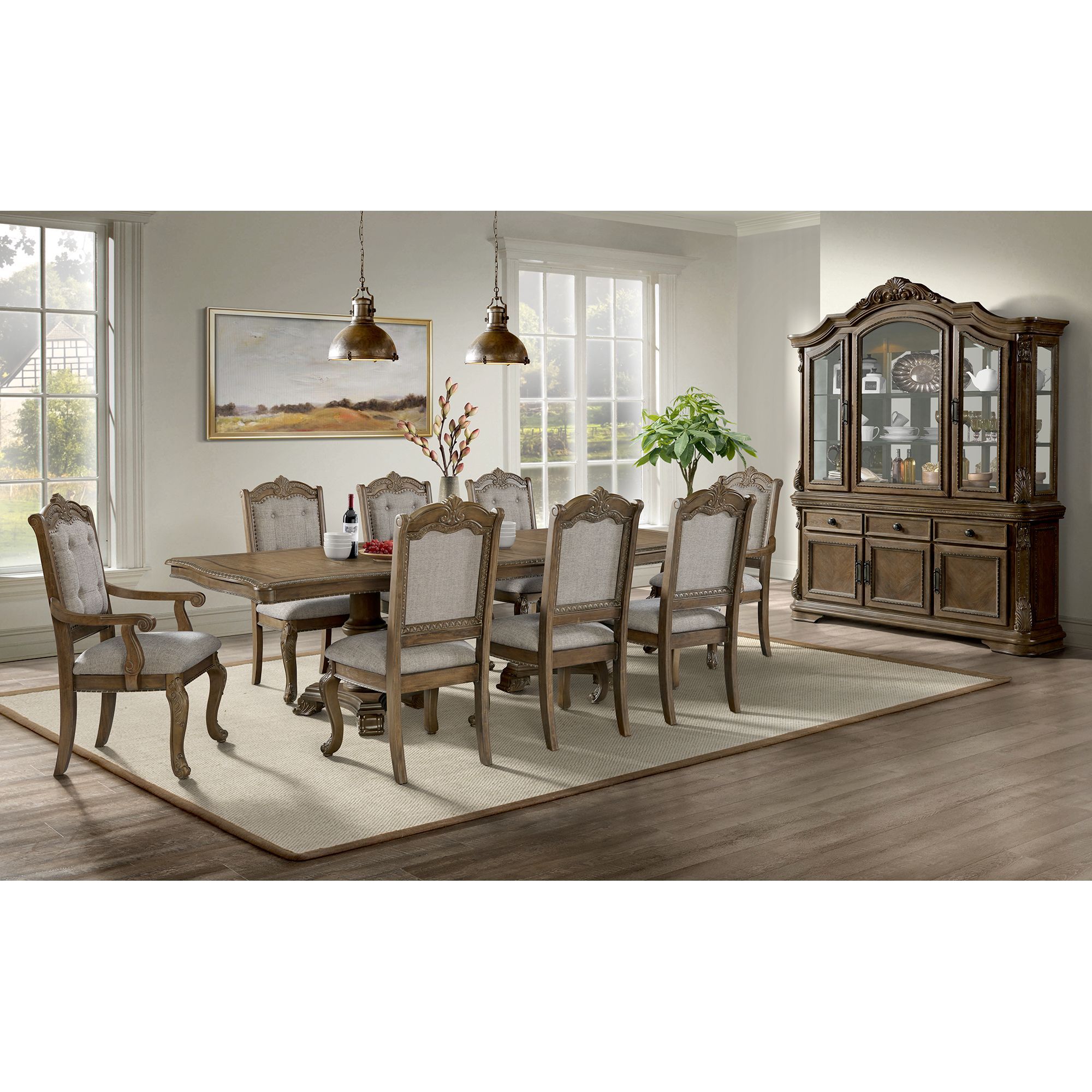 Madison Park - Server & Hutch With Led - Walnut