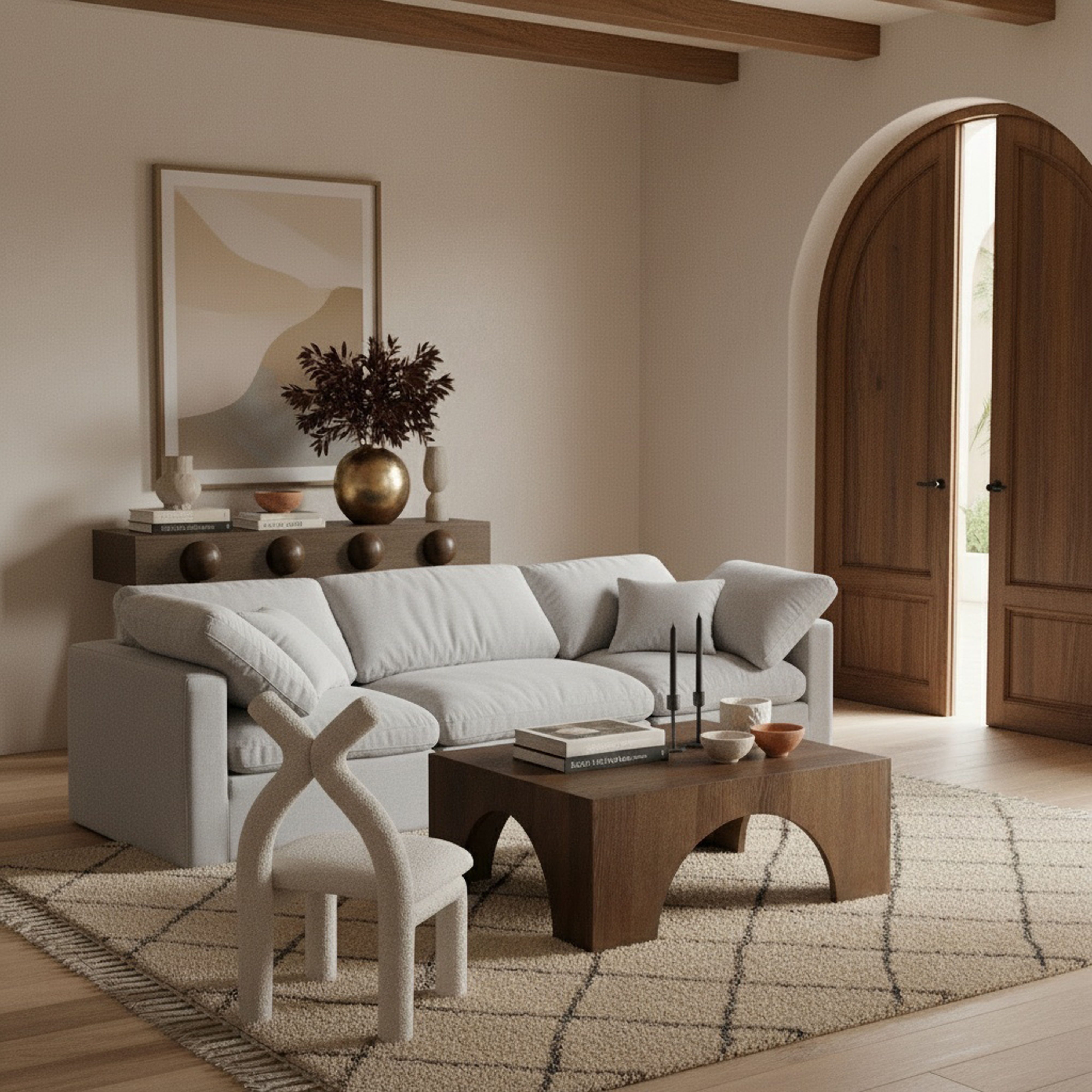 Indulge - Linen 3 Piece Modular Sofa - Gray