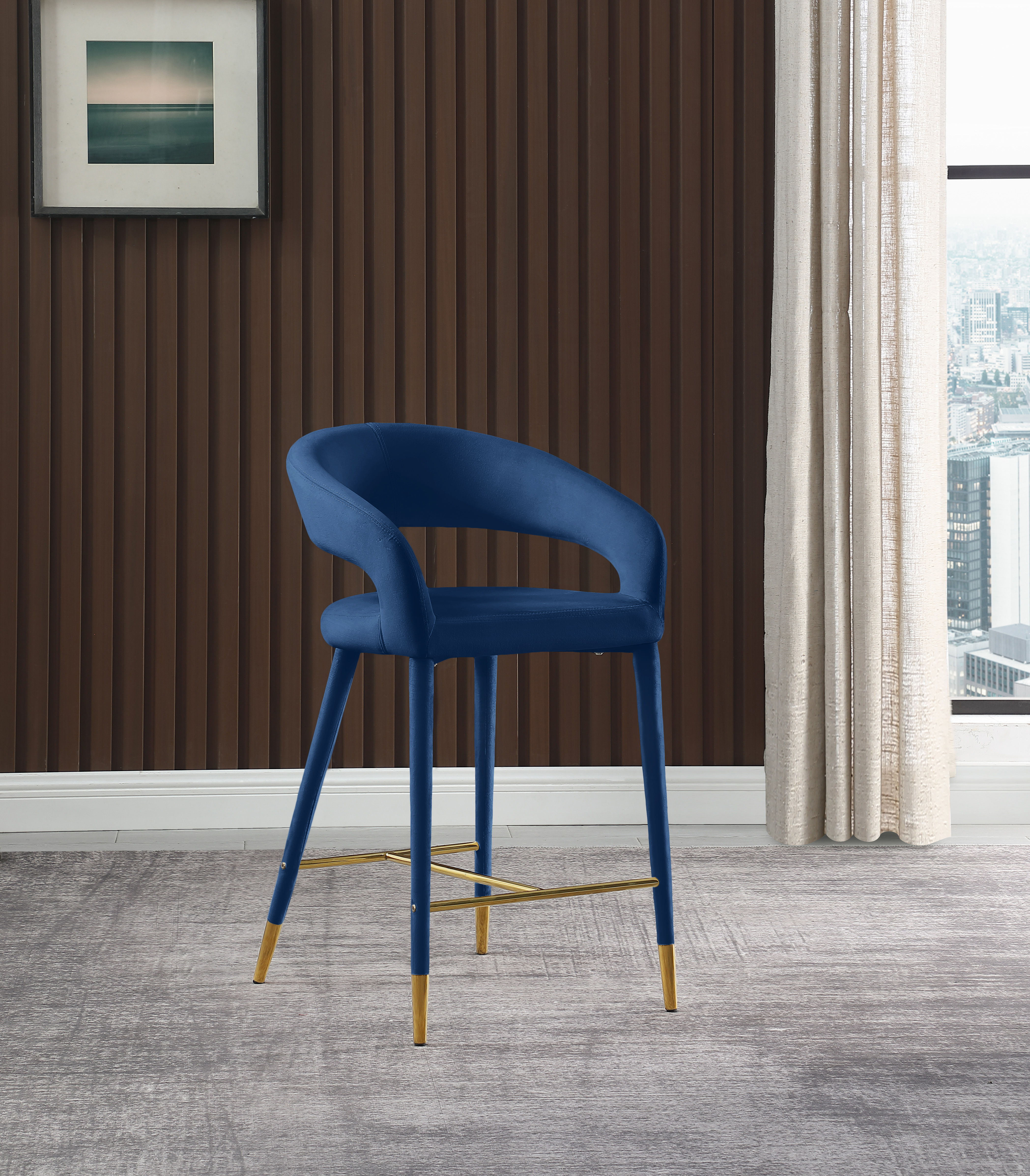 Destiny - Fabric Stool - Navy