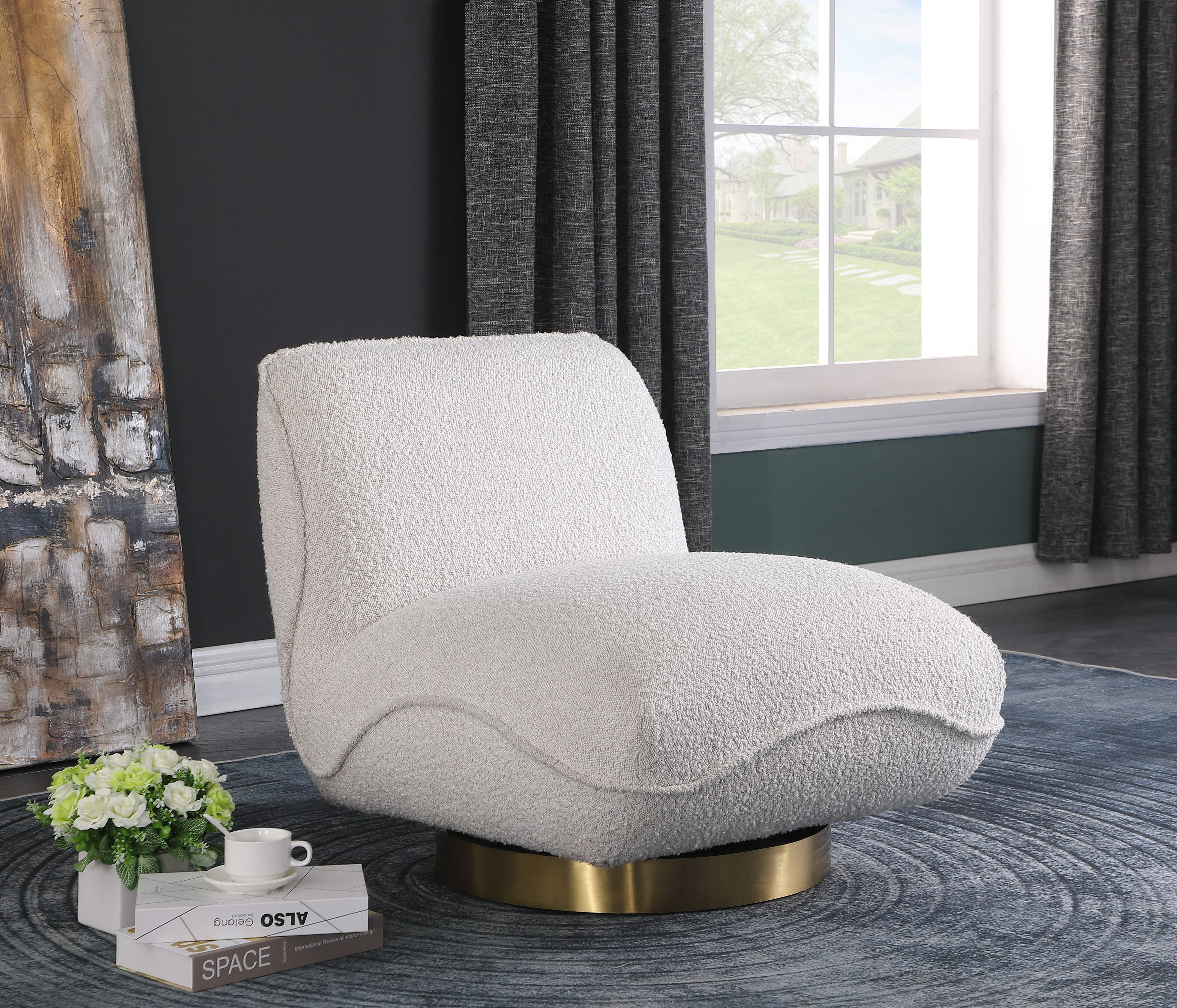 Geneva - Swivel Accent Chair - Cream