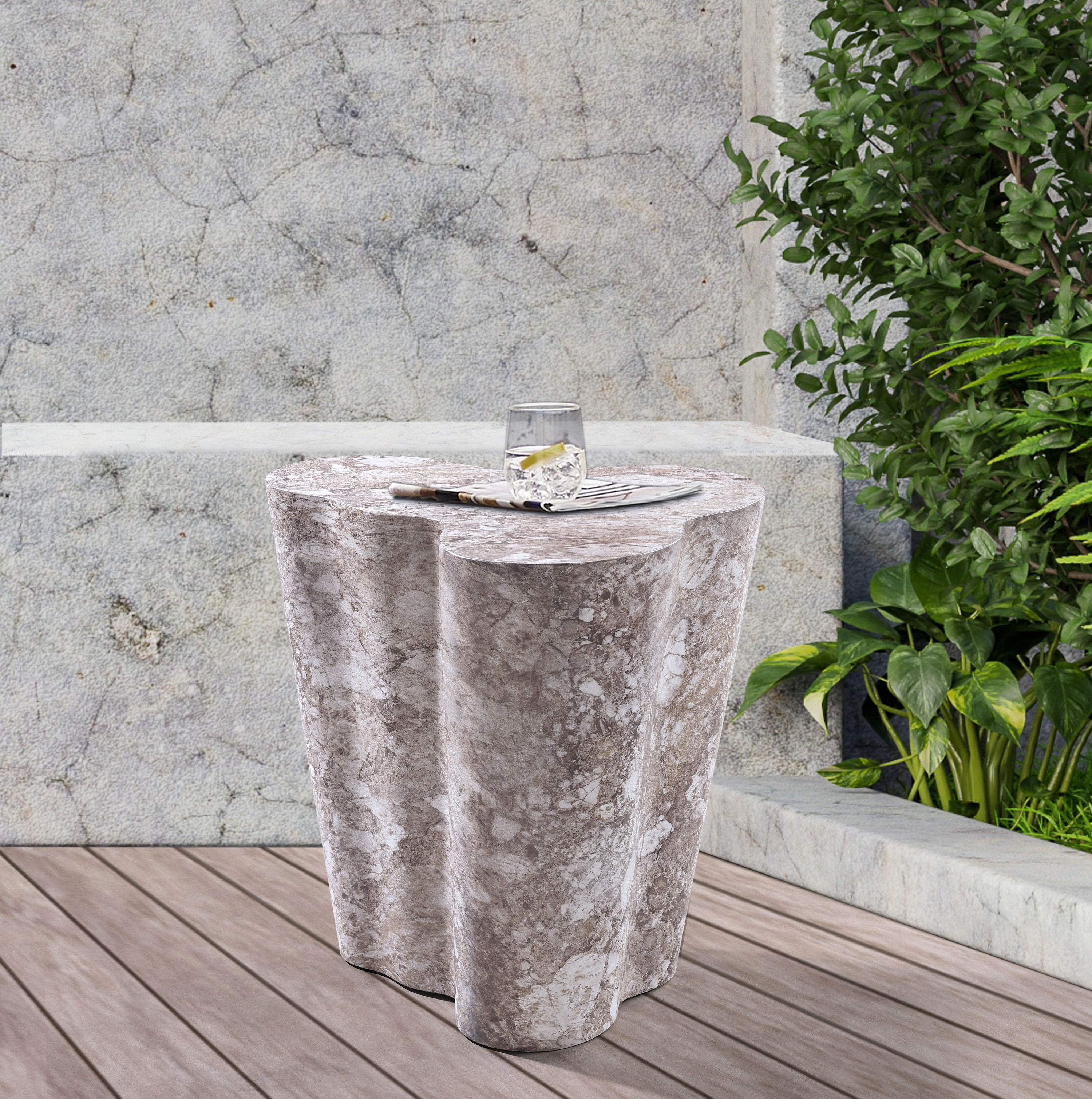 Monza - Concrete End Table - Brown