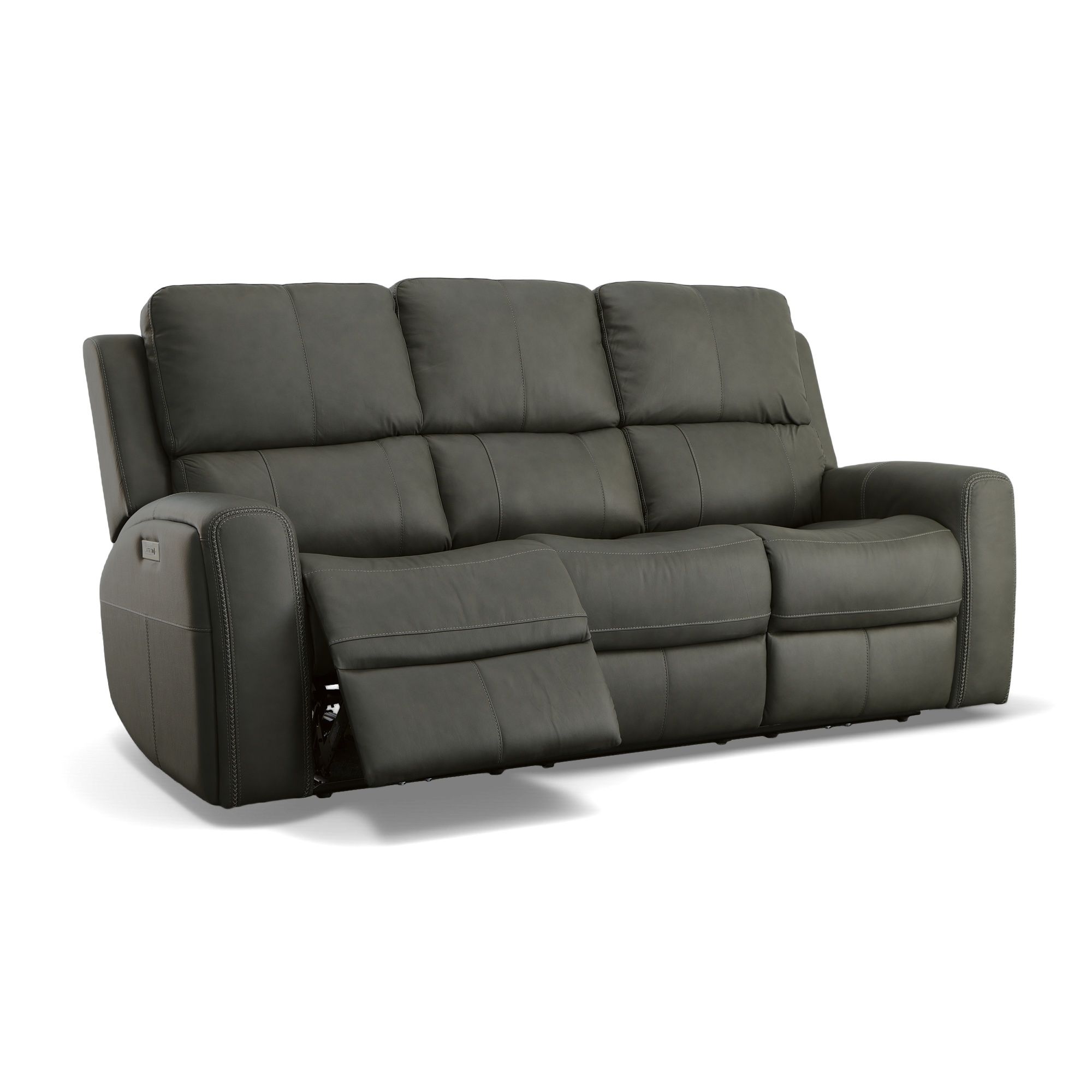 Linden - Power Reclining Sofa With Power Headrests & Lumbar - Charcoal, dark gray, view 2
