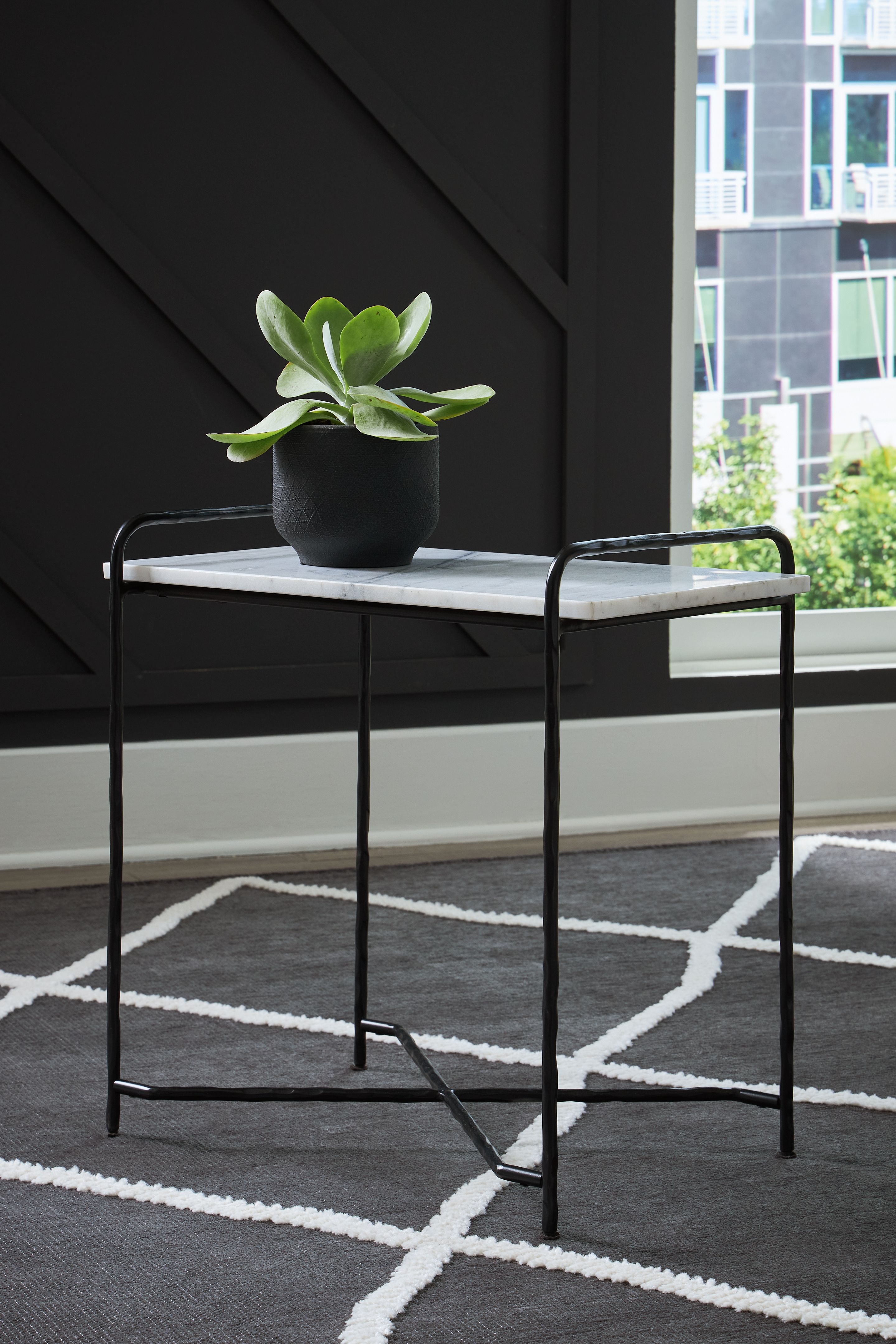 Ashley Furniture Ashber - Accent Table - White / Black - Image 2