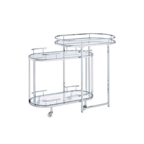 Piffo - Serving Cart Set - Clear Glass & Chrome, silver, view 2