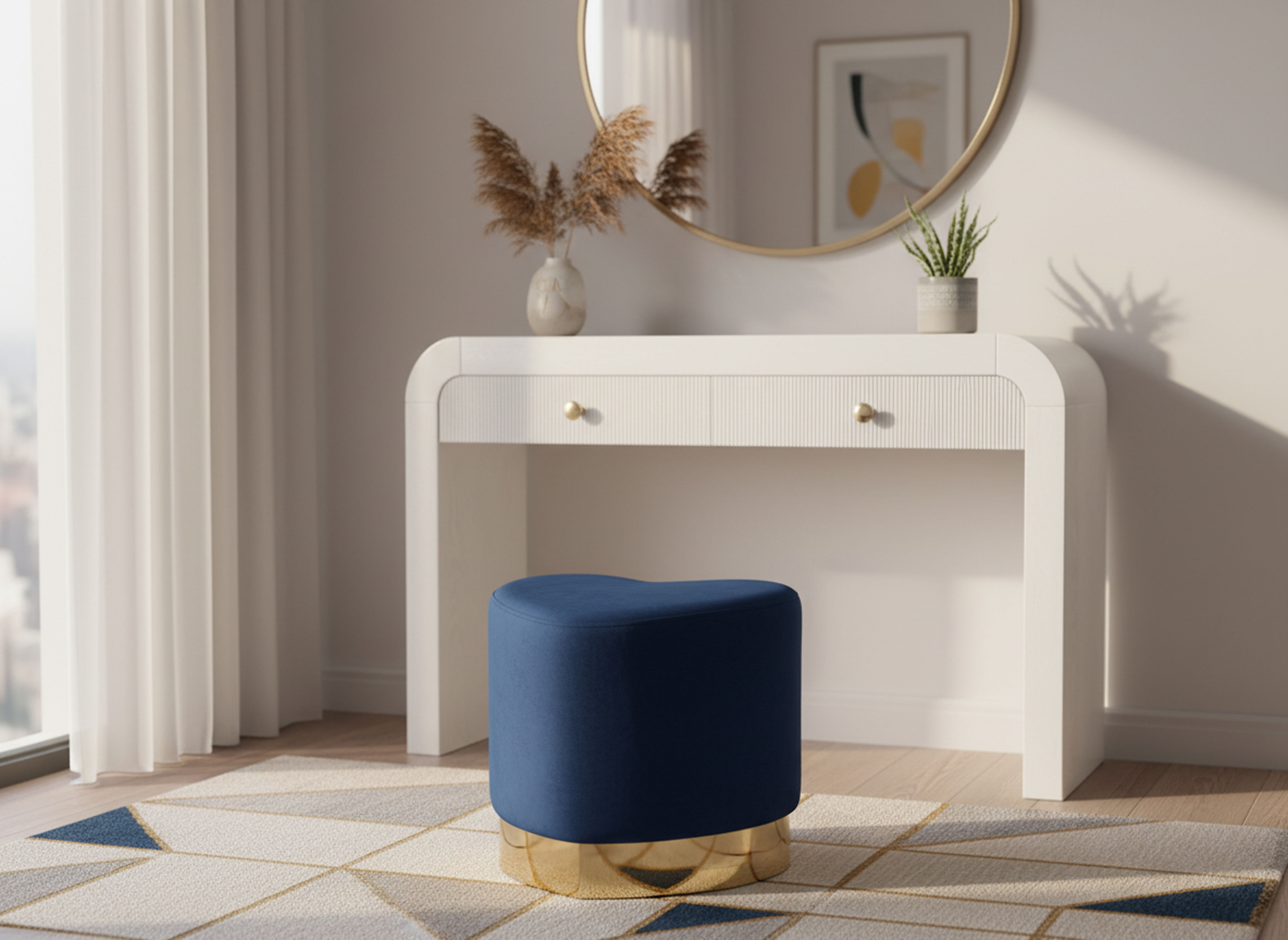 Heart - Ottoman / Stool - Navy