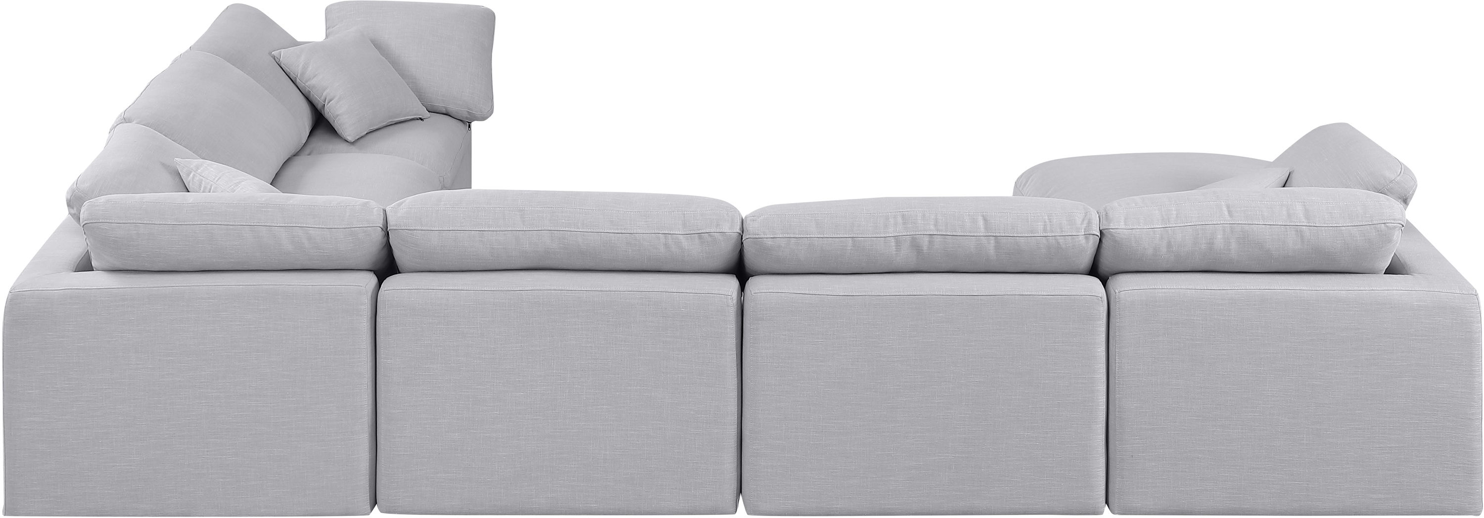 Indulge - Linen 7 Piece Modular Sectional - Gray