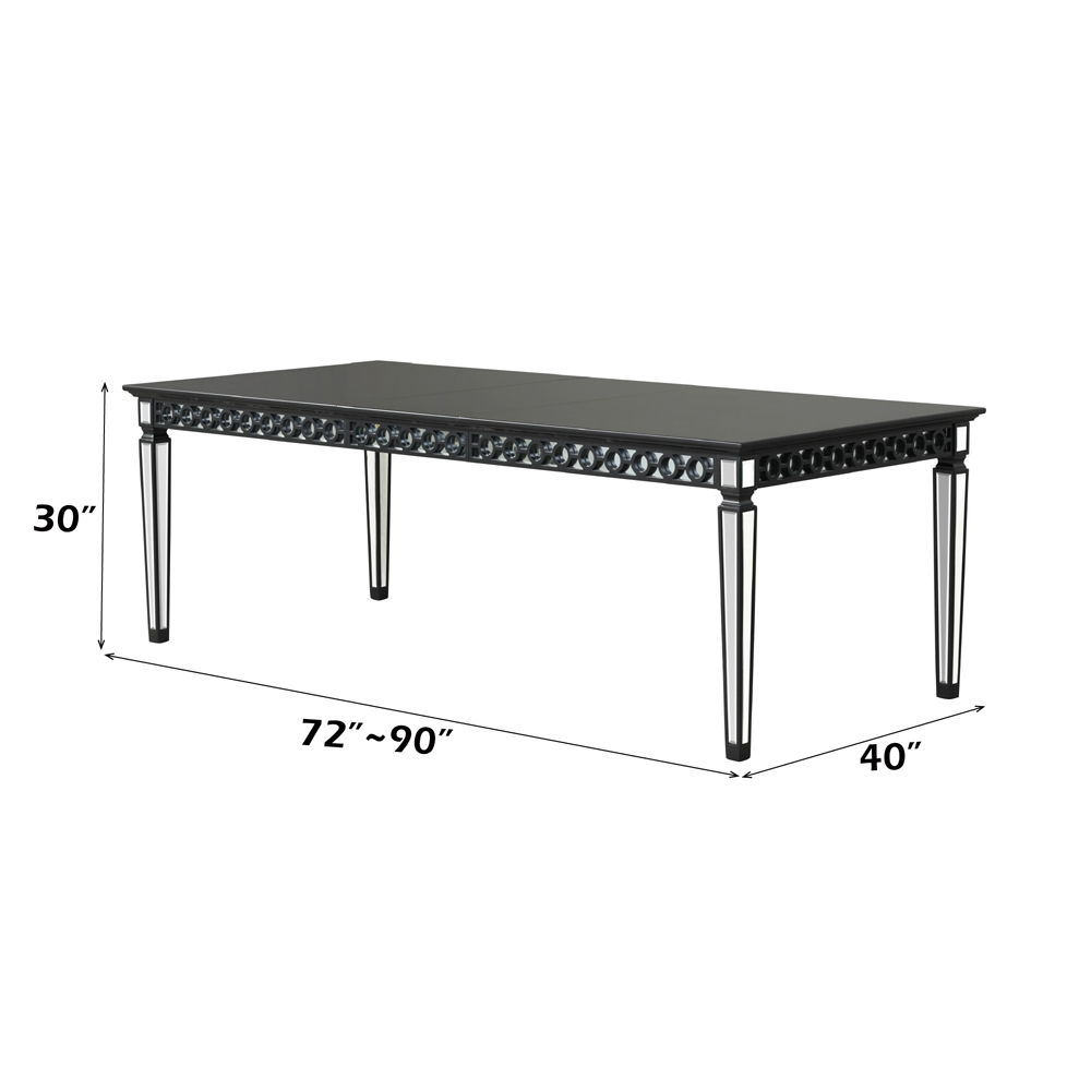 Varian II - Dining Table - Mirrored & Black, black, view 7