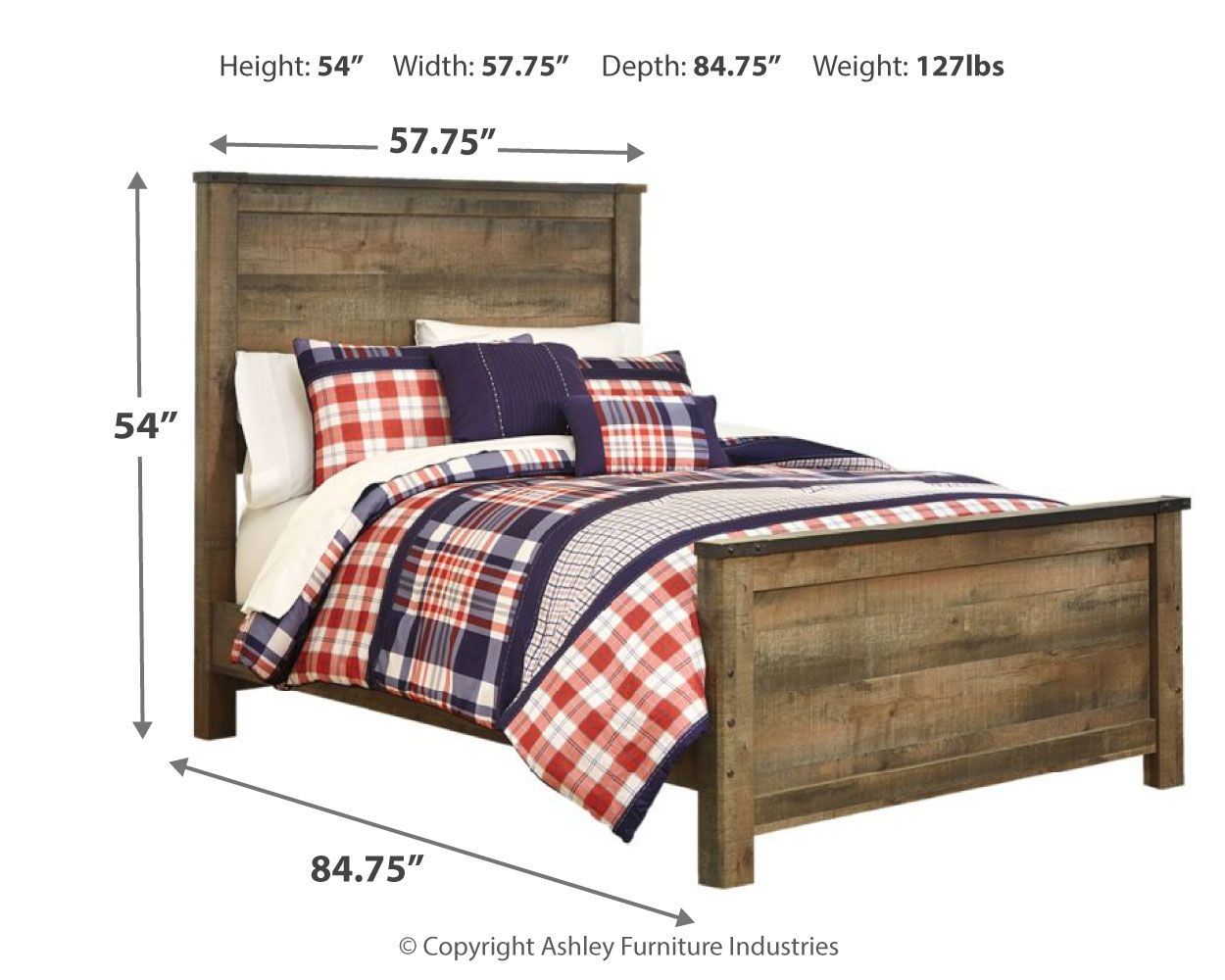 Ashley Furniture Trinell - Full Panel Bed - Brown - Image 4