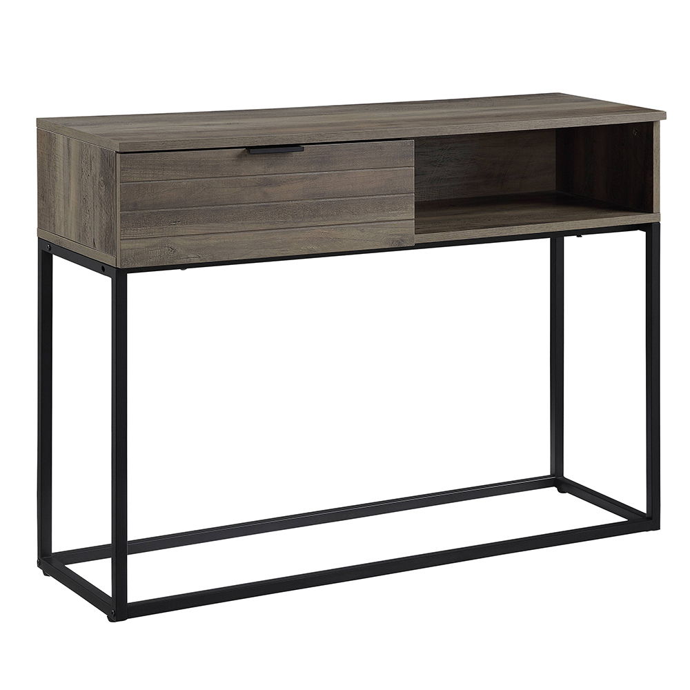 Galeno - Writing Desk - Rustic Oak & Black, black, view 2
