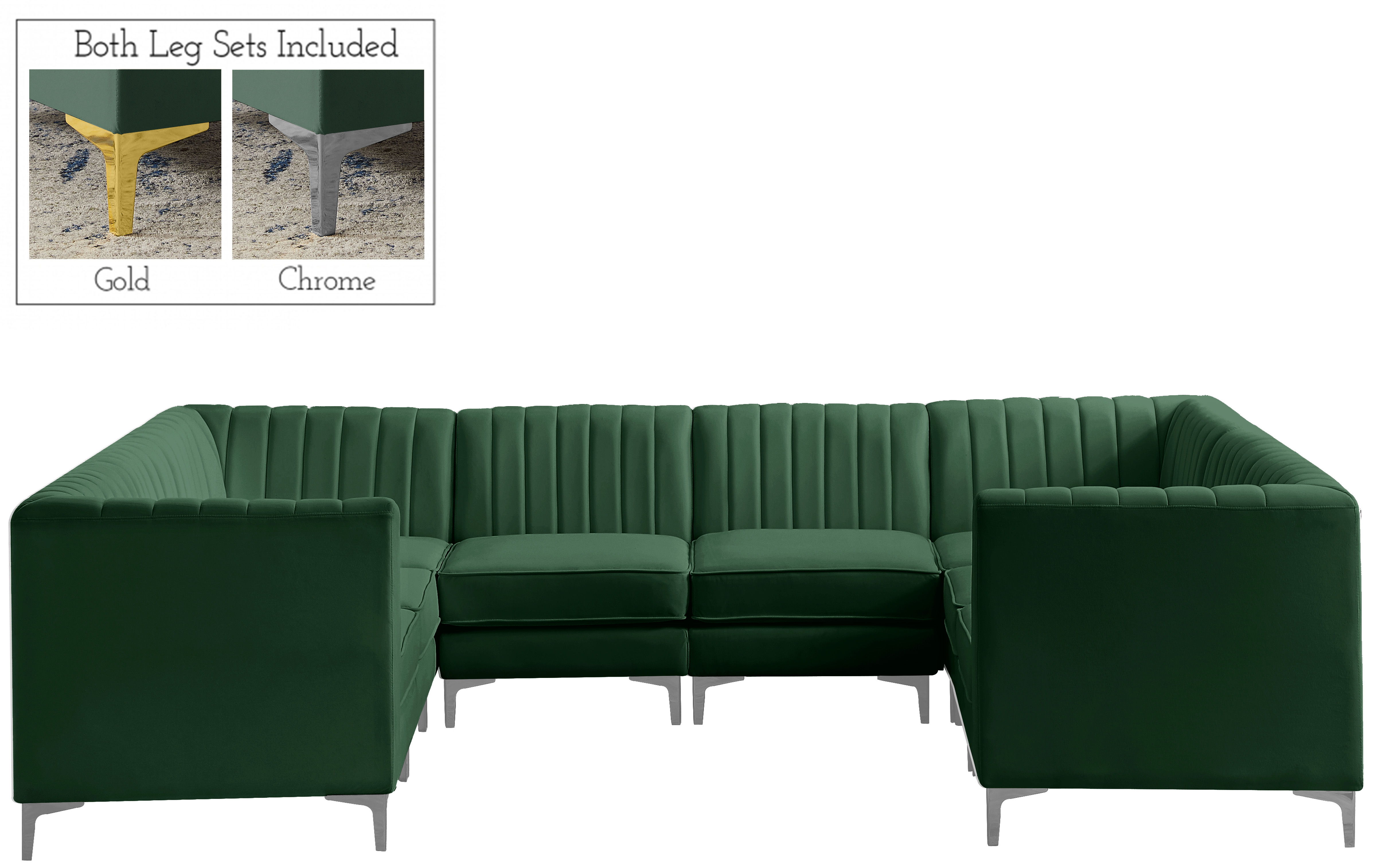 Alina - 8 Piece Modular Sectional - Green