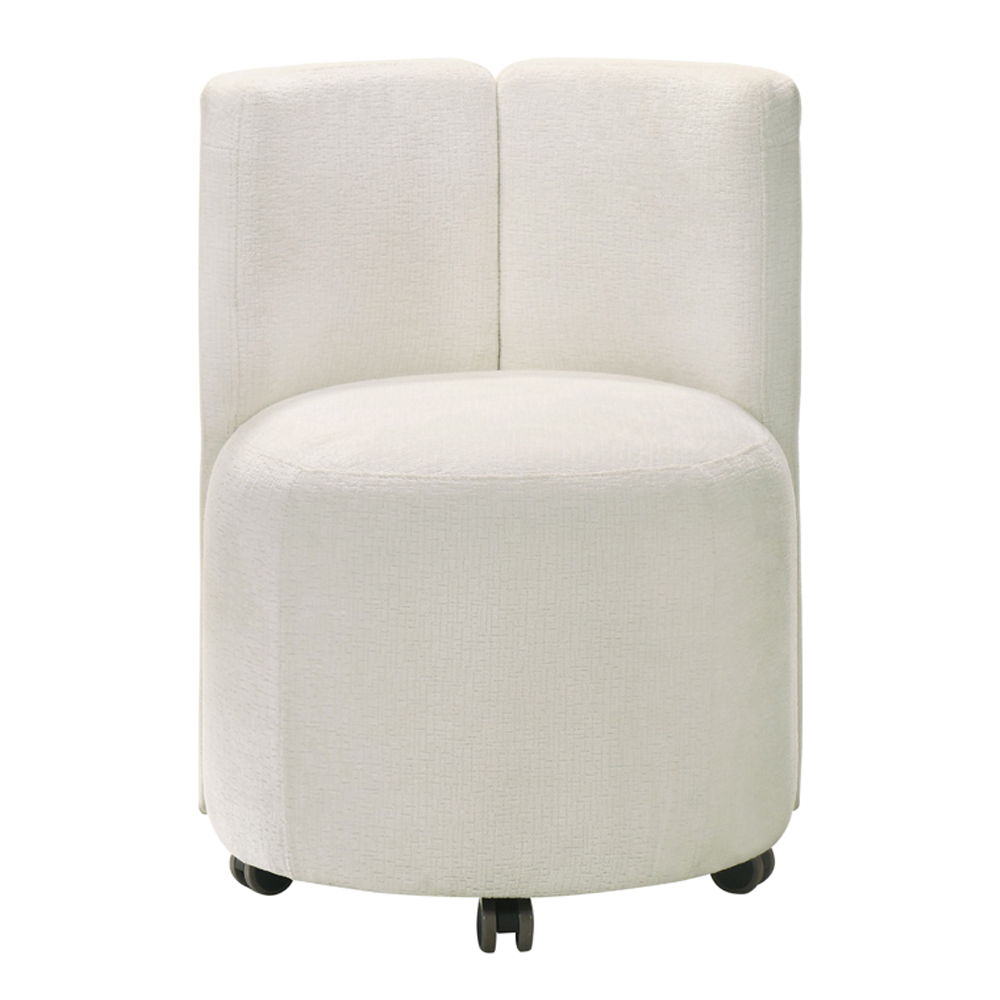 Blayde - Side Chair With Swivel (Set of 2) - White Chenille Fabric, white, view 7