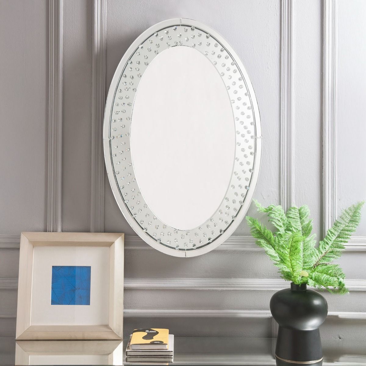 Nysa - Accent Decor - Mirrored & Faux Crystals, silver, view 7
