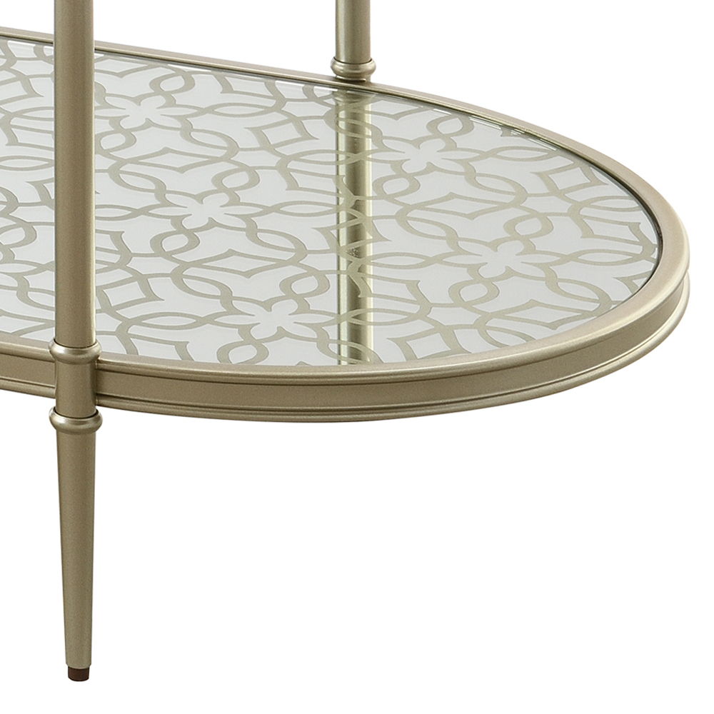 Zaba - TV Stand - Glass Top & Champagne, silver, view 4