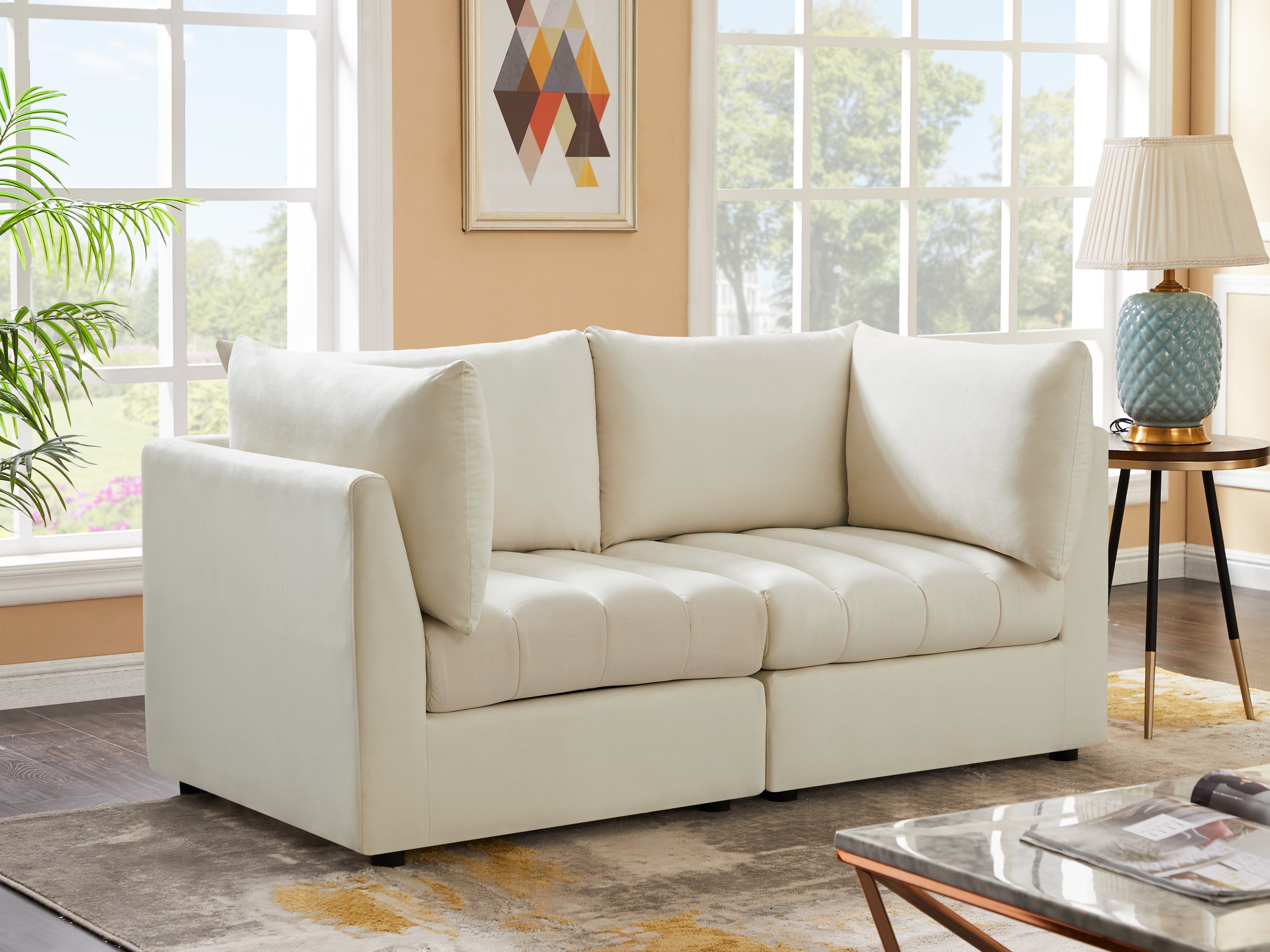 Jacob - Modular 2 Piece Sofa - Cream