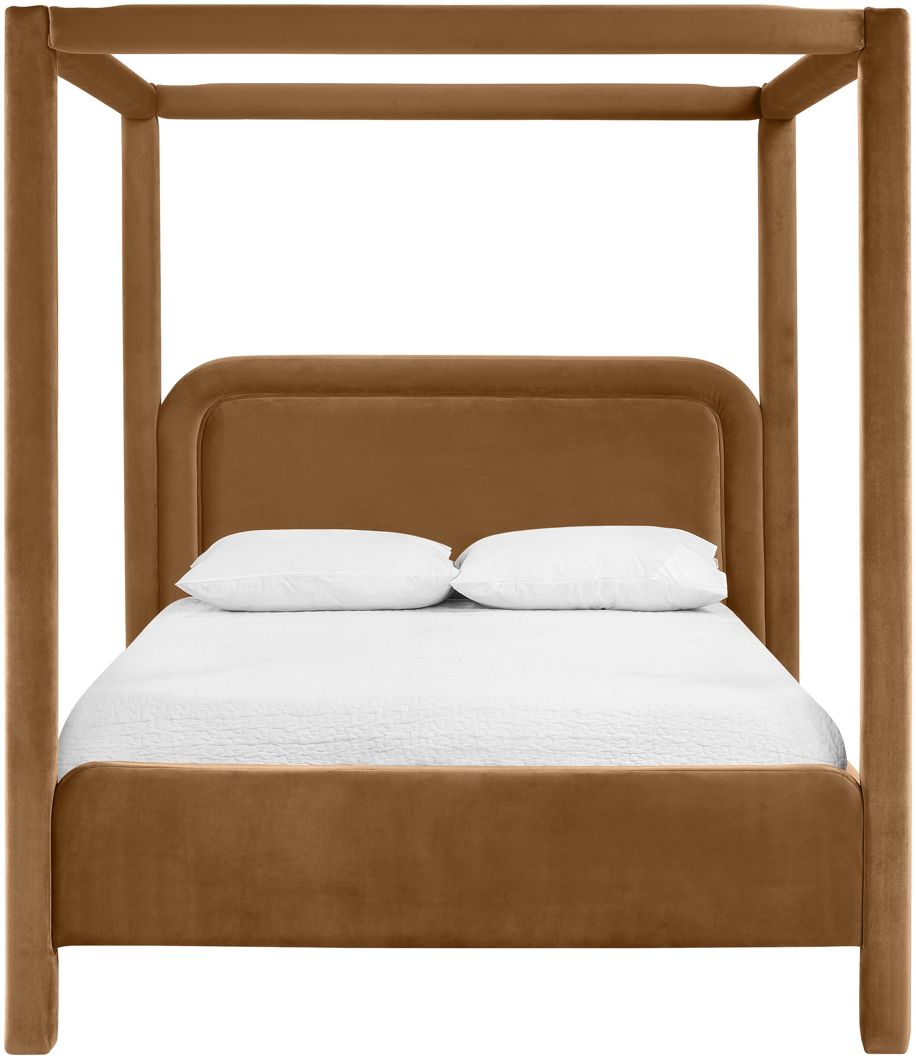 Salina - Velvet Upholstered King Bed - Saddle