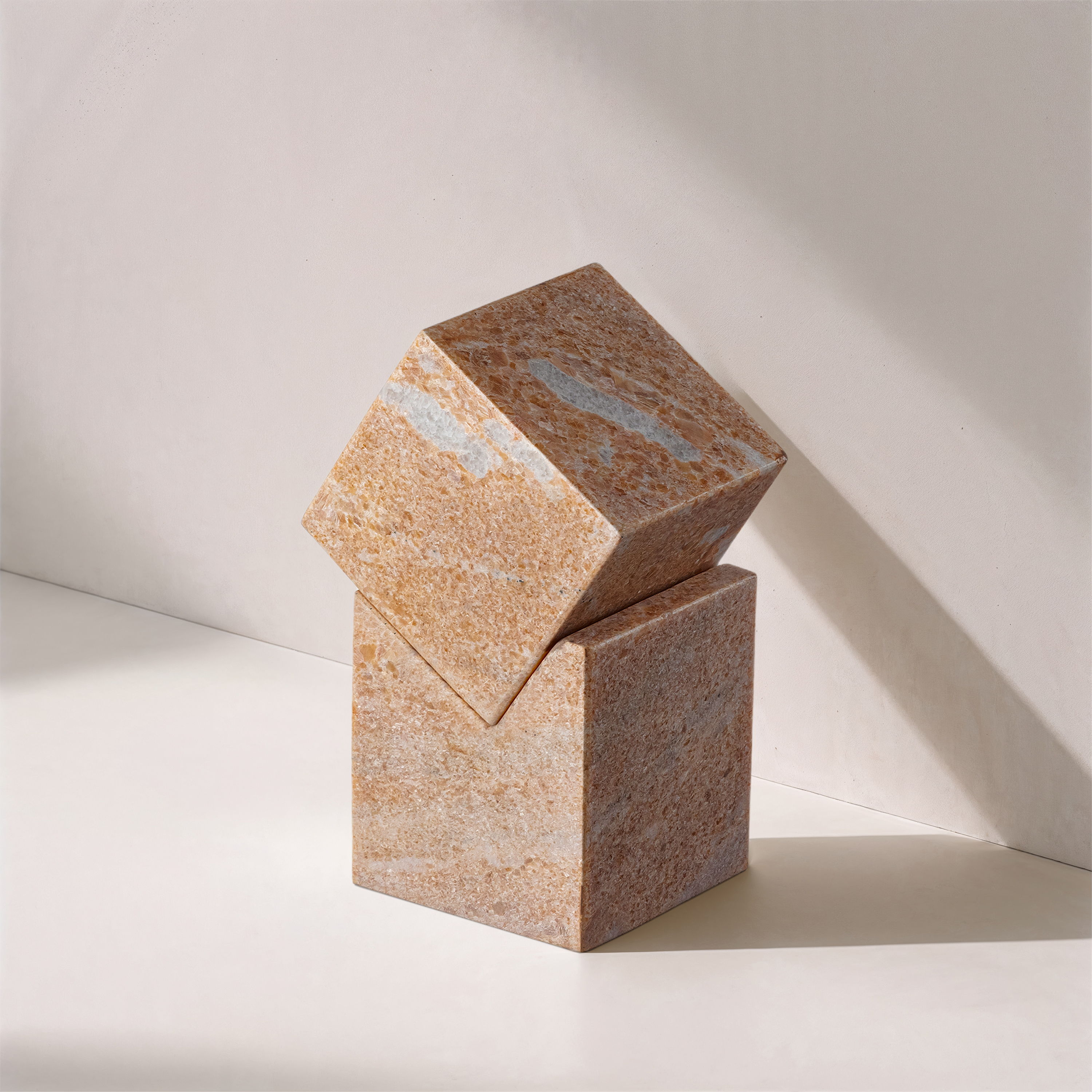 Quad - Marble Decorative Cube - Pink