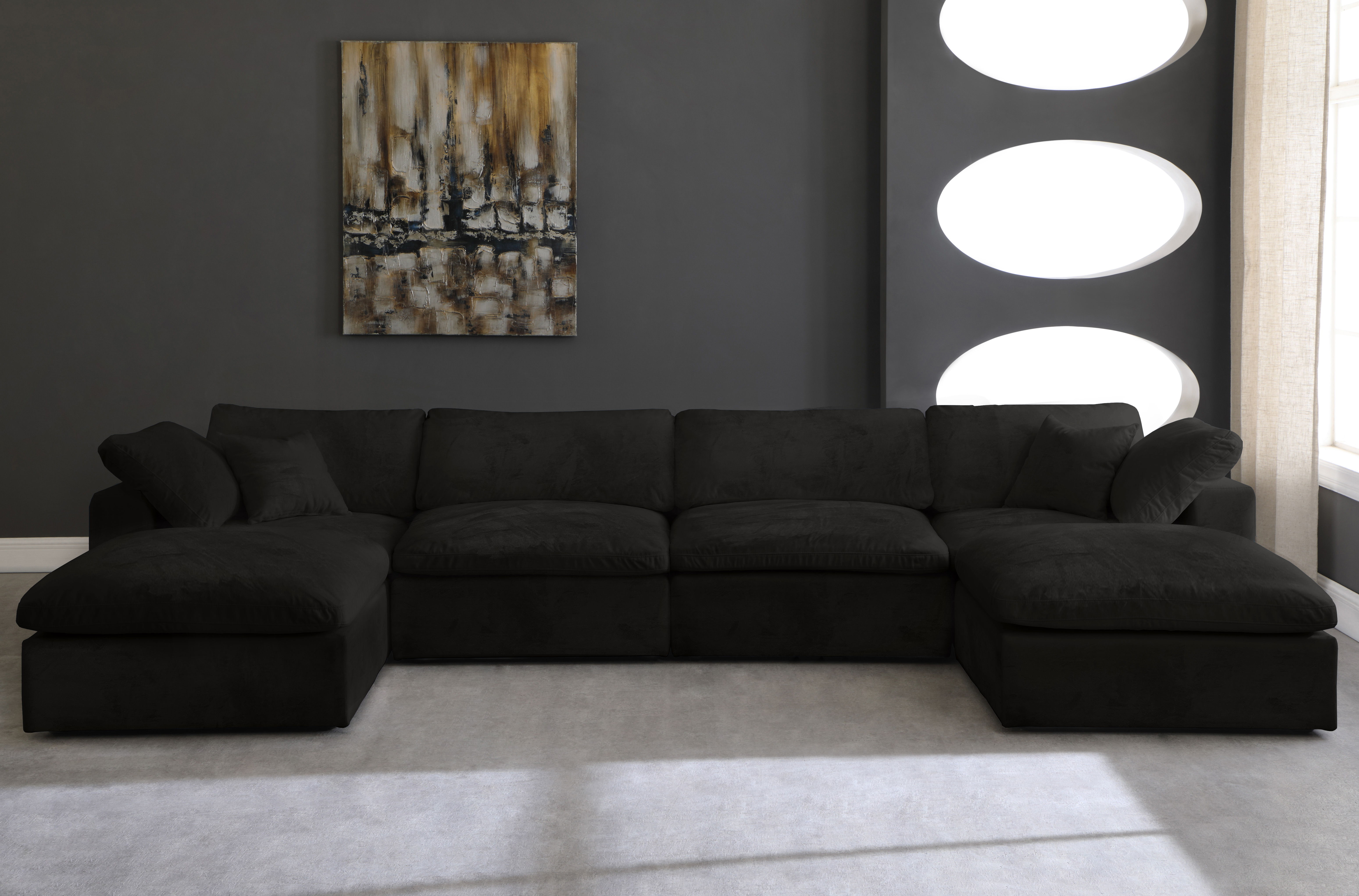 Cozy - 6 Piece Modular Double Chaise Sectional - Black