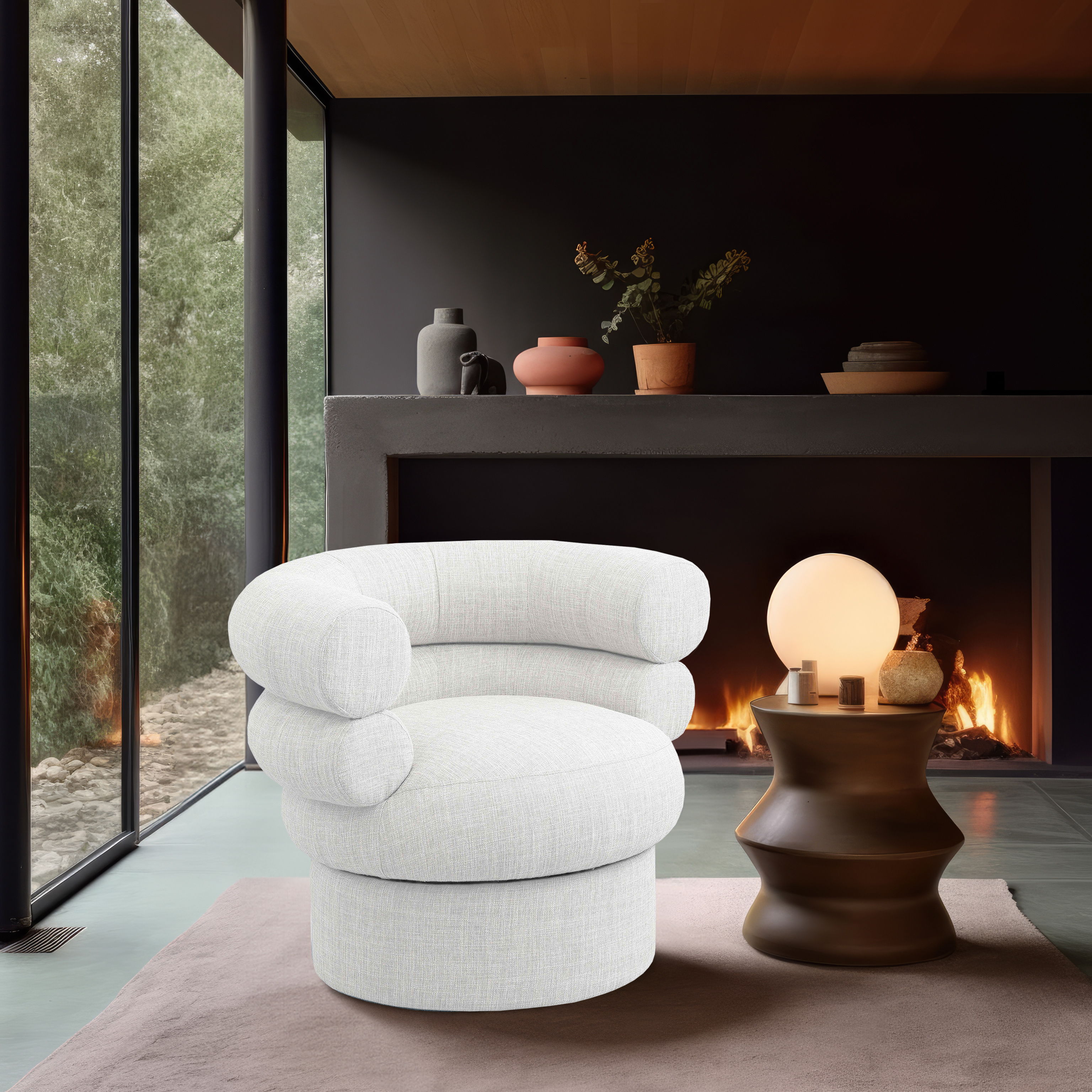 Valentina - Accent Swivel Chair - Cream