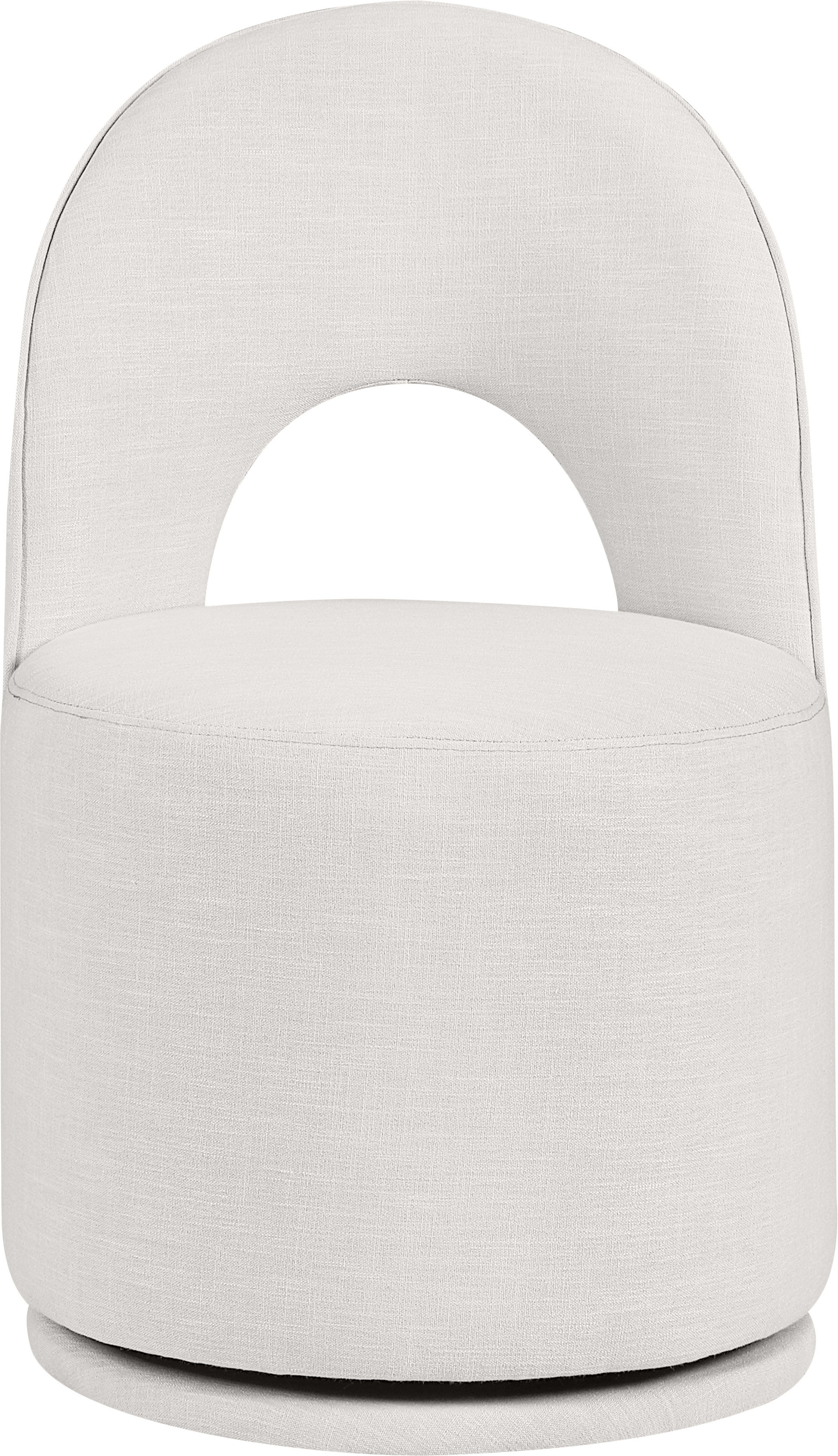 Cirelle - Linen Textured Performance Fabric Dining Chair (Set of 2) - Cream