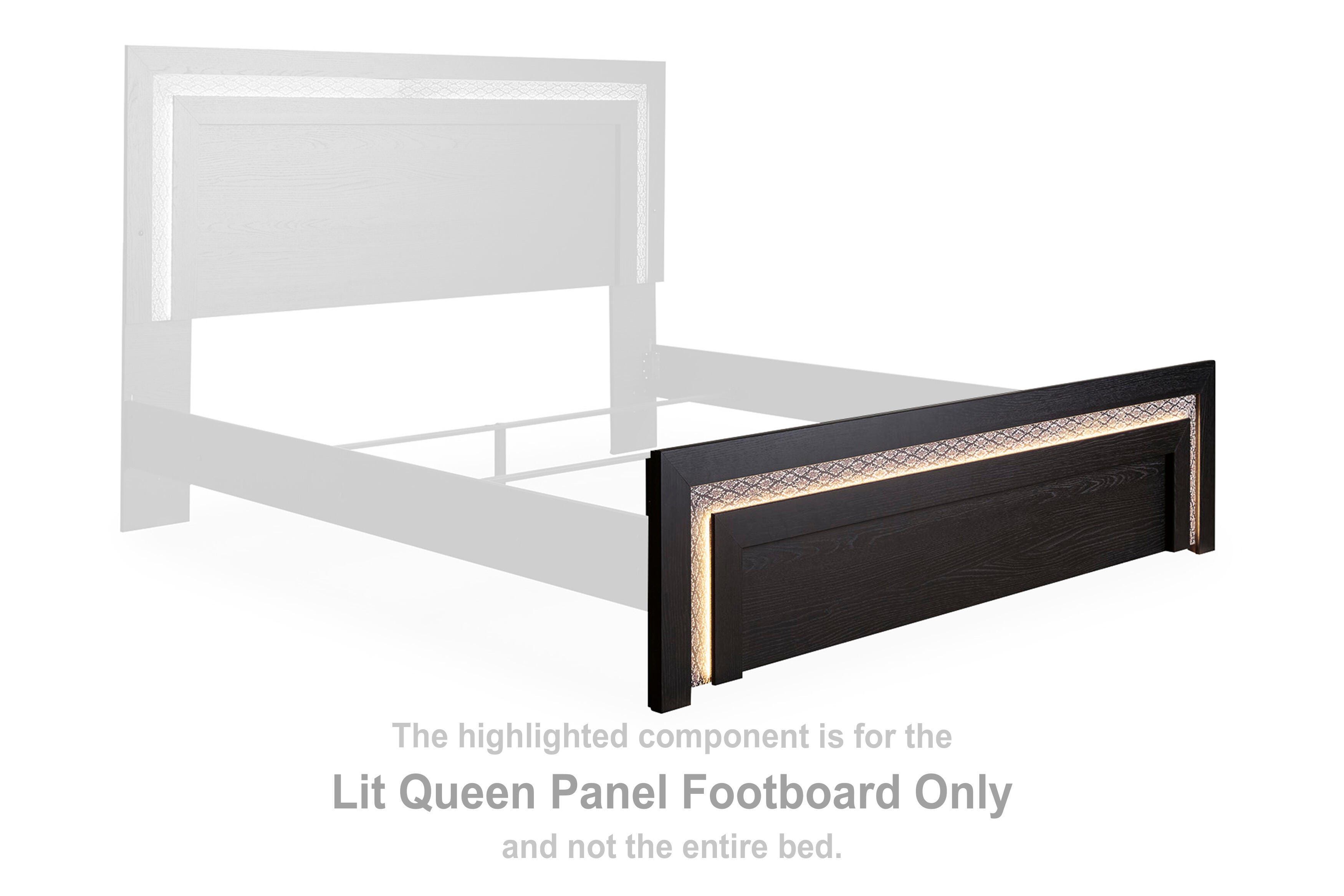 Brizmore – Lit Queen Panel Footboard – Black