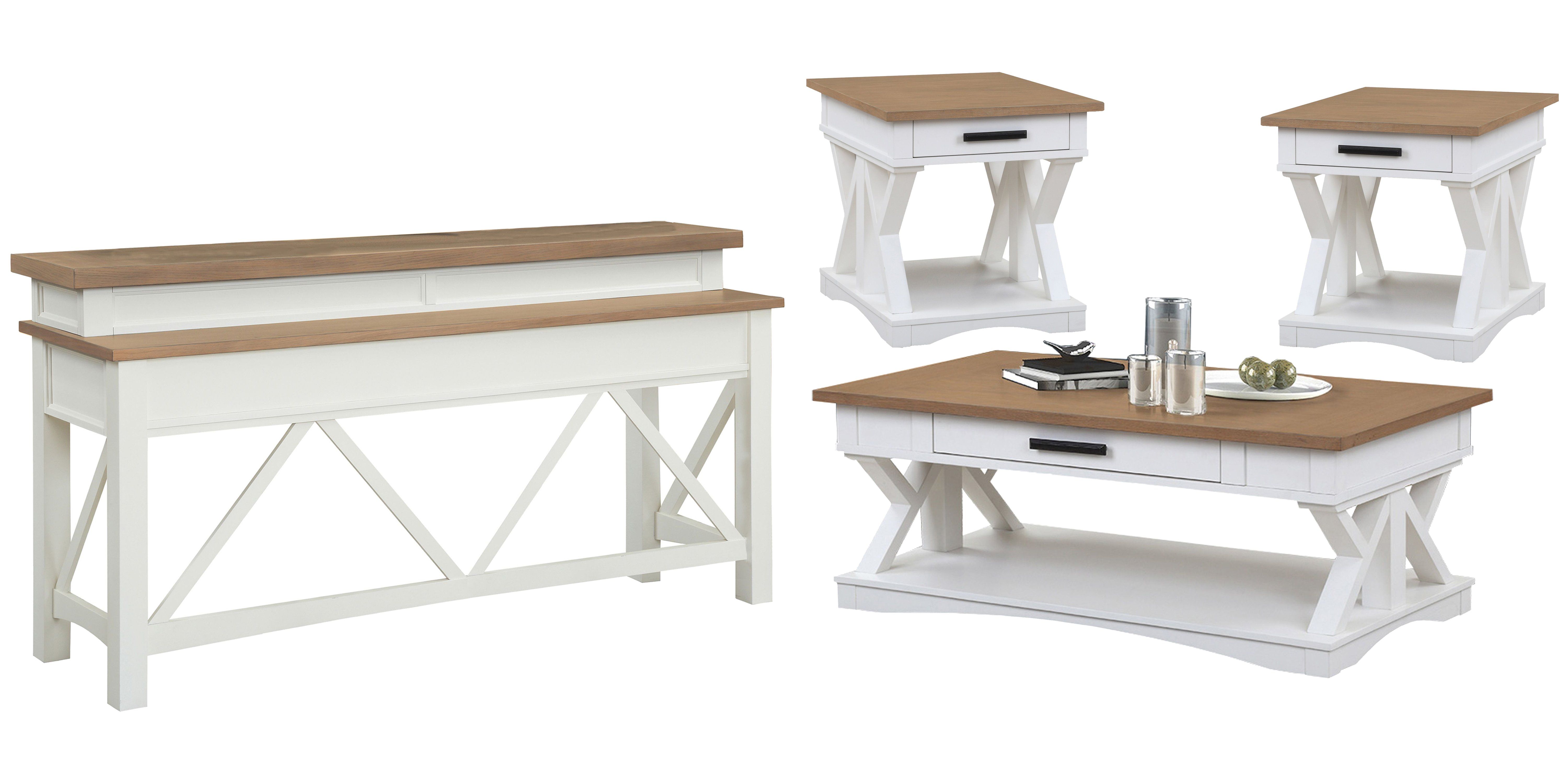 Americana Modern - Cocktail Table With 2 End Tables And Console Table - Cotton Image