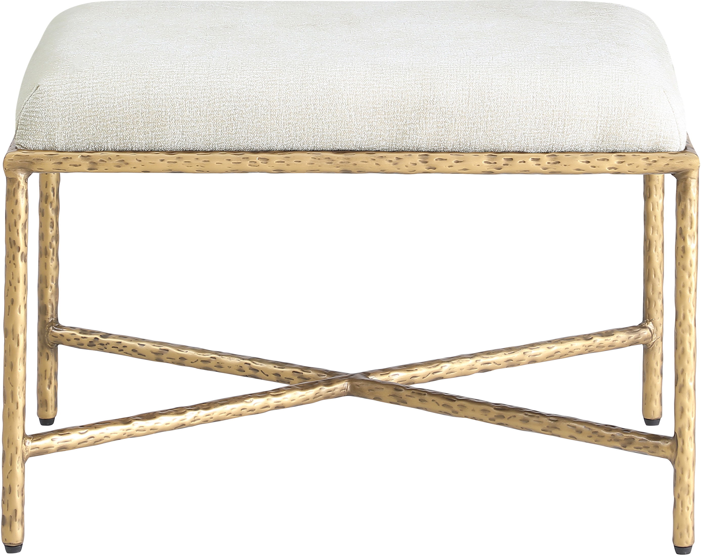 Valley - 25" Bench With Gold Frame - Cream