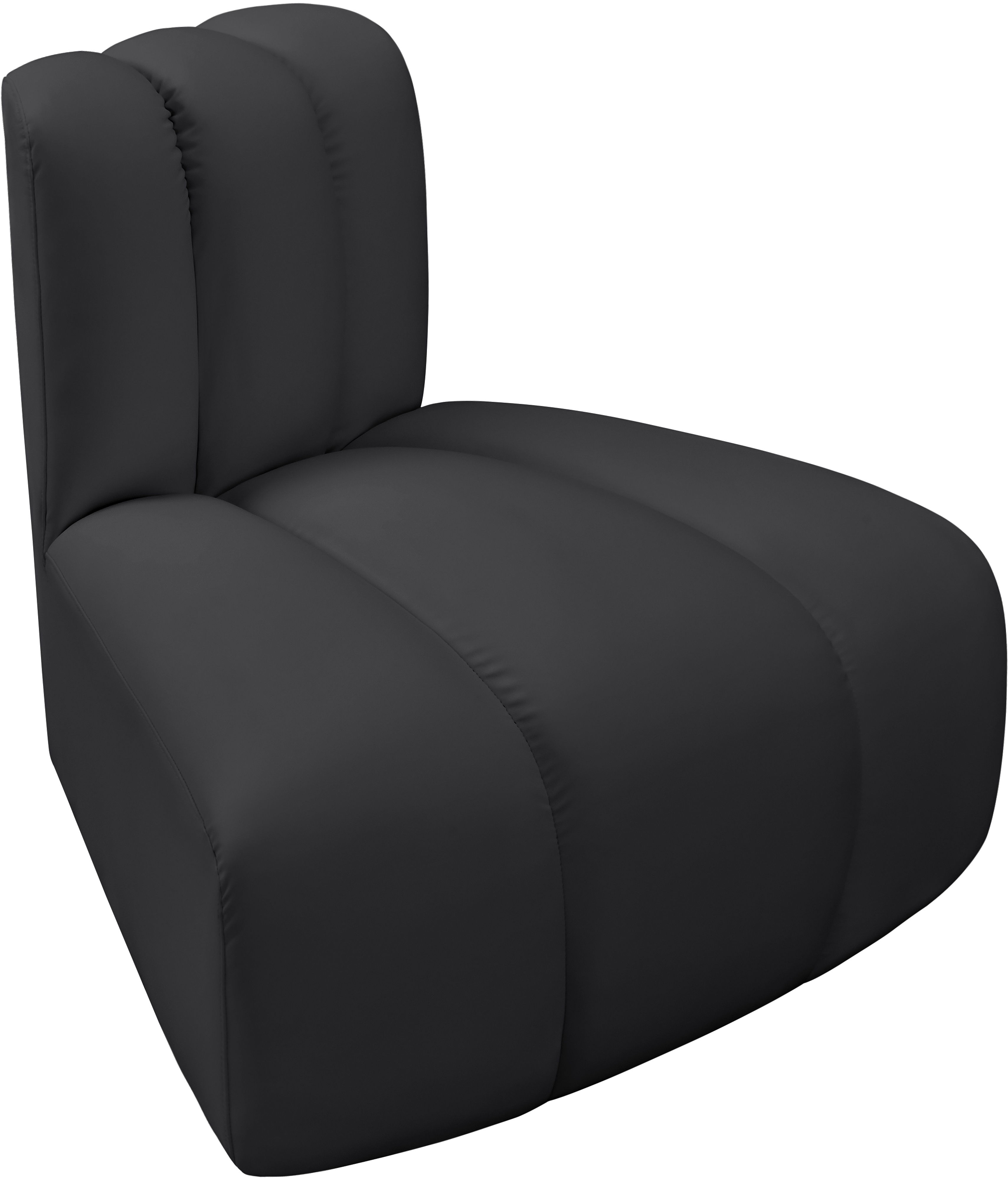 Arc - Faux Leather Reverse Corner Chair - Black