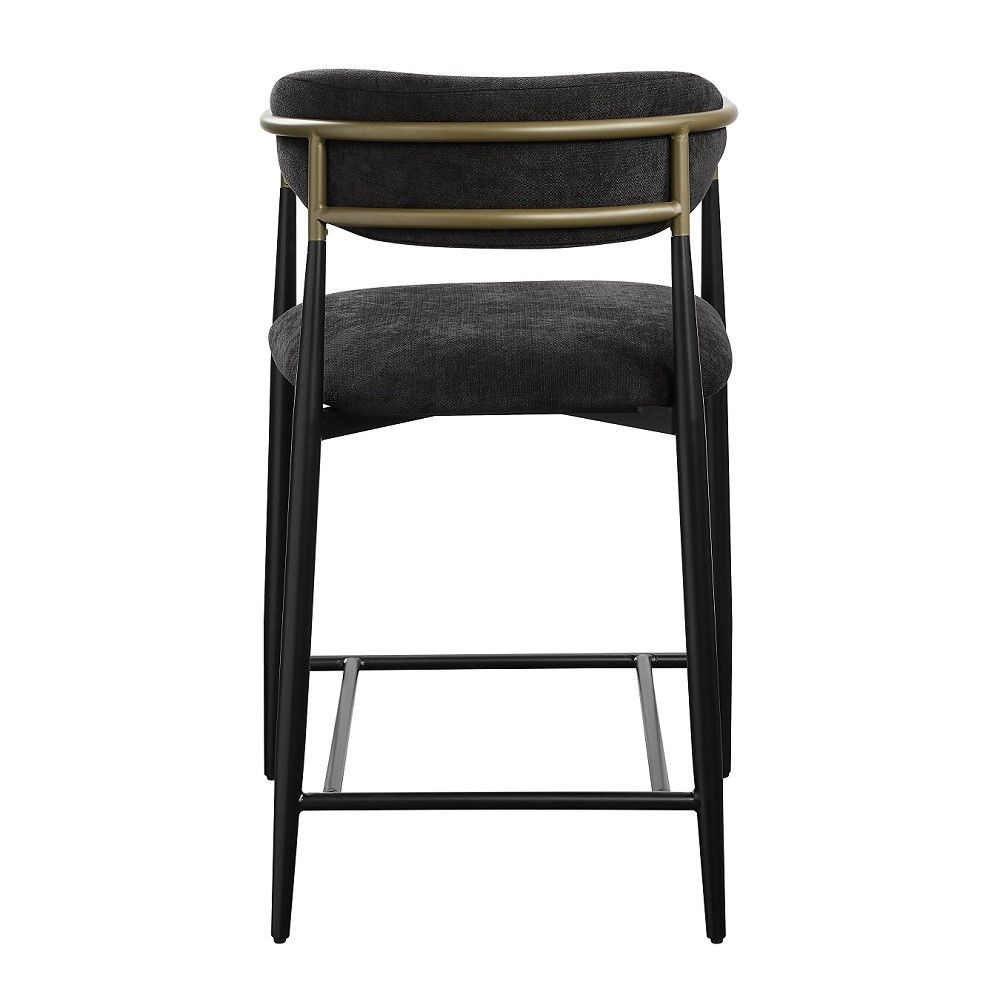 Jaramillo - Counter Height Chair (Set of 2) - Black Chenille & Black, black, view 4