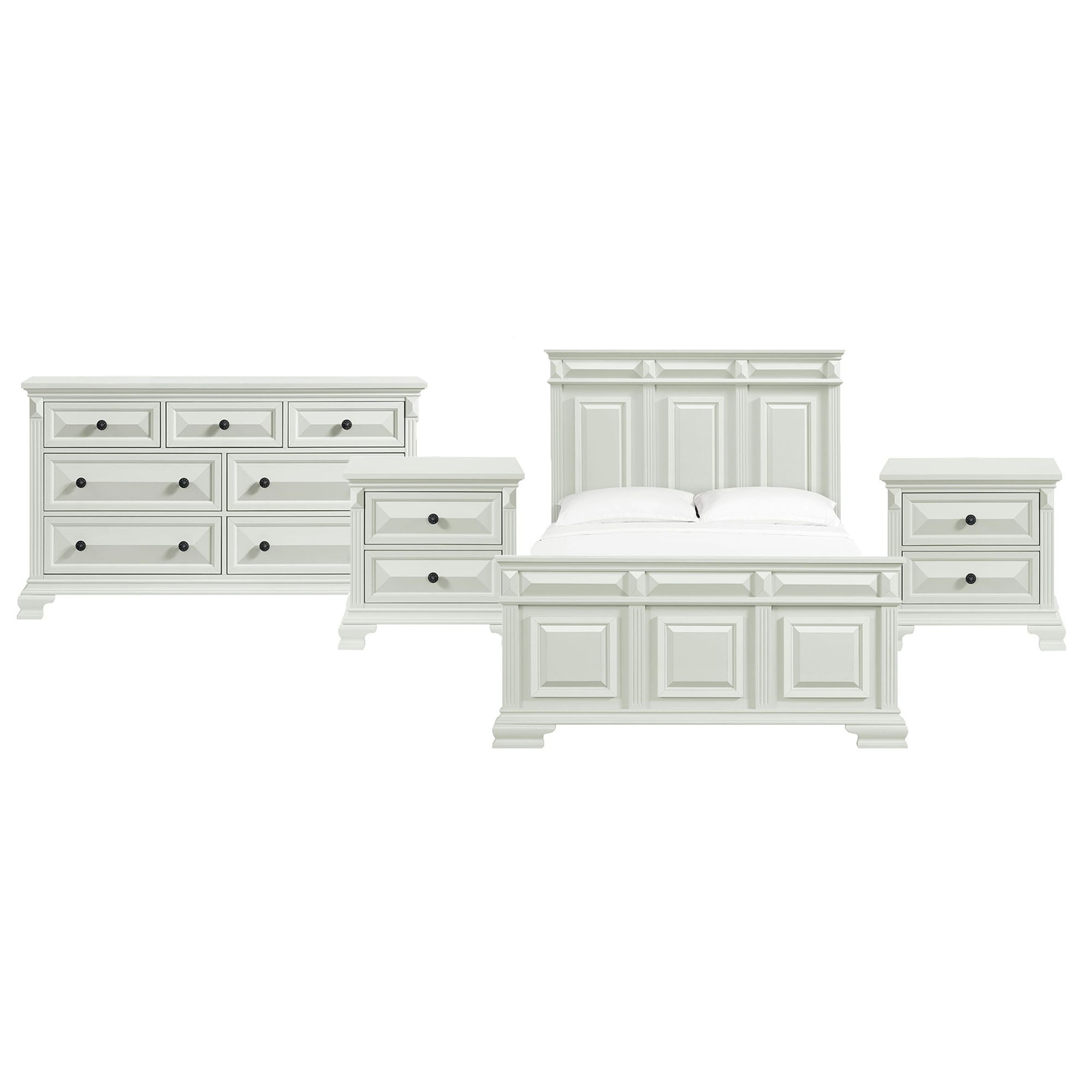 Bridgestone - Queen 4 Piece Bedroom Set - Antique White