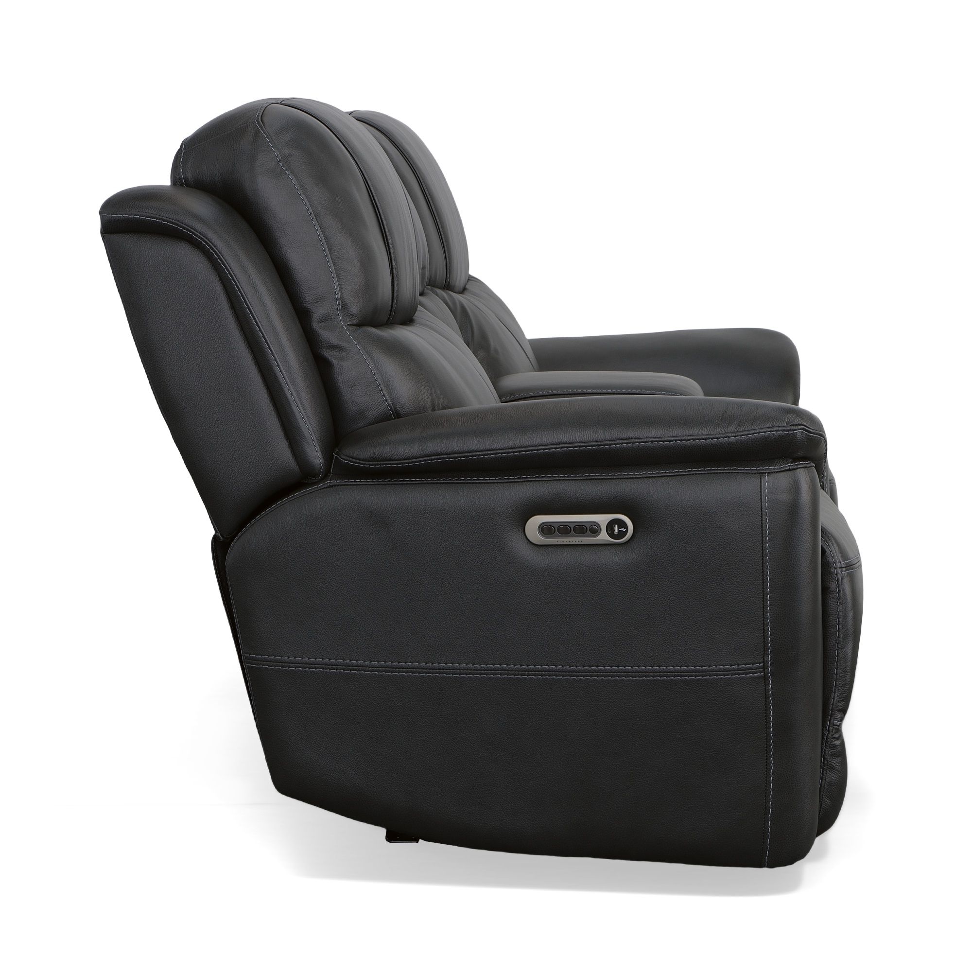 Crew - Power Reclining Loveseat With Console, Power Headrests & Lumbar - Raven, black, view 6