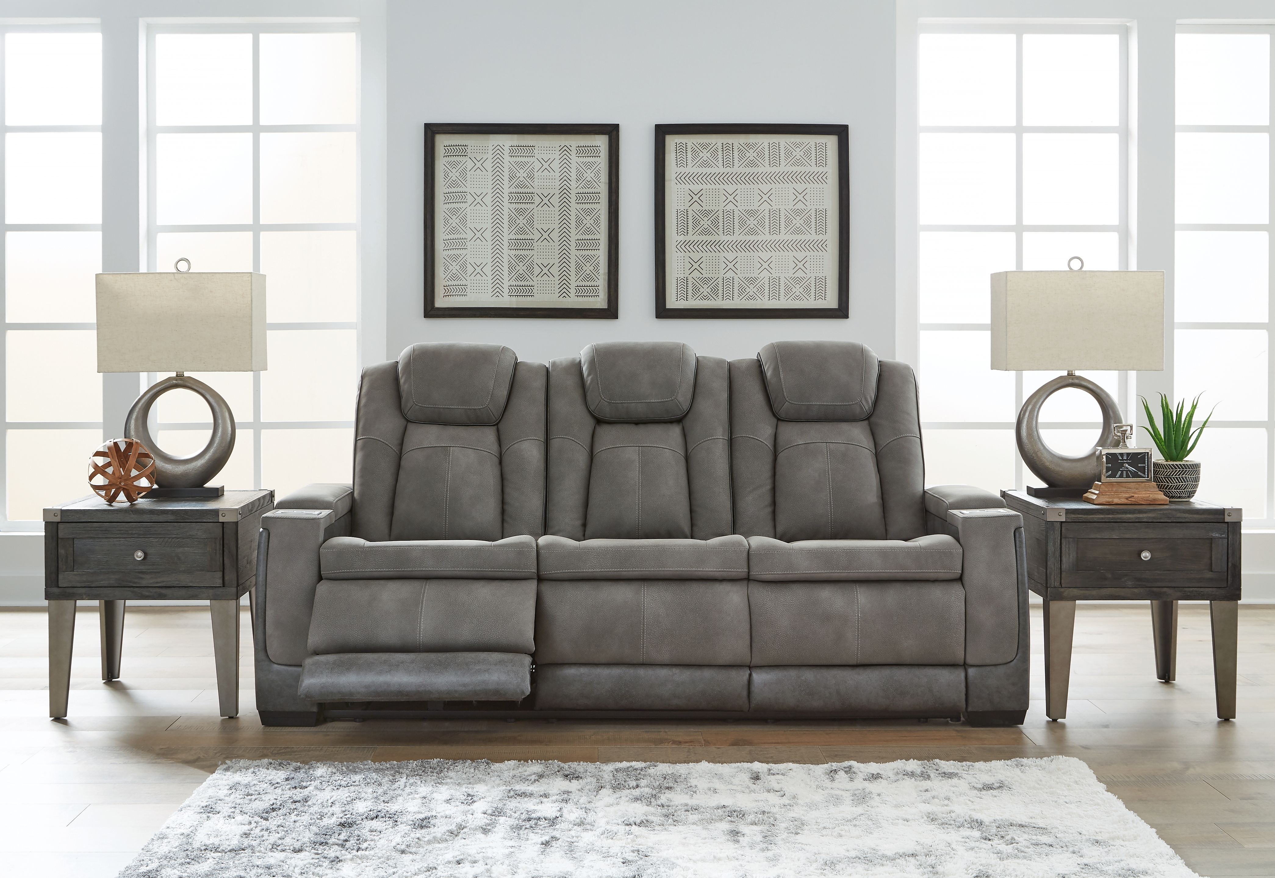 Next-Gen Durapella - Power Reclining Sofa/Adj Headrest - Slate