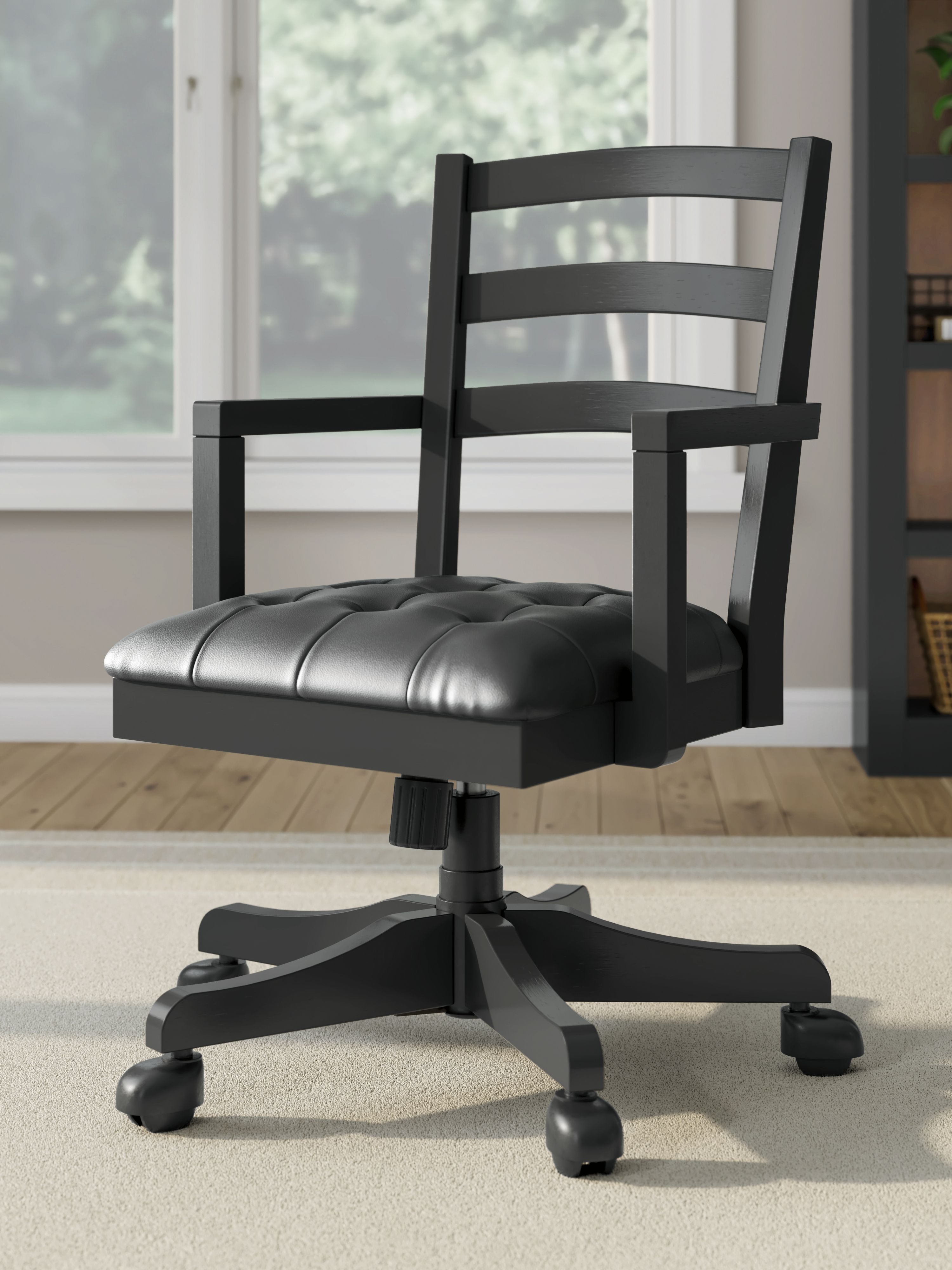 Ashley Furniture Wildenauer - 4 Pc. - Home Office Desk And Return, Swivel Desk Chair, Bookcase - Brown / Black - Image 7