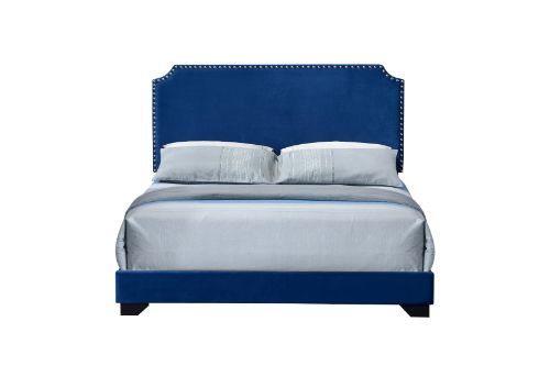 Haemon - Queen Bed - Blue Velvet, blue, view 2