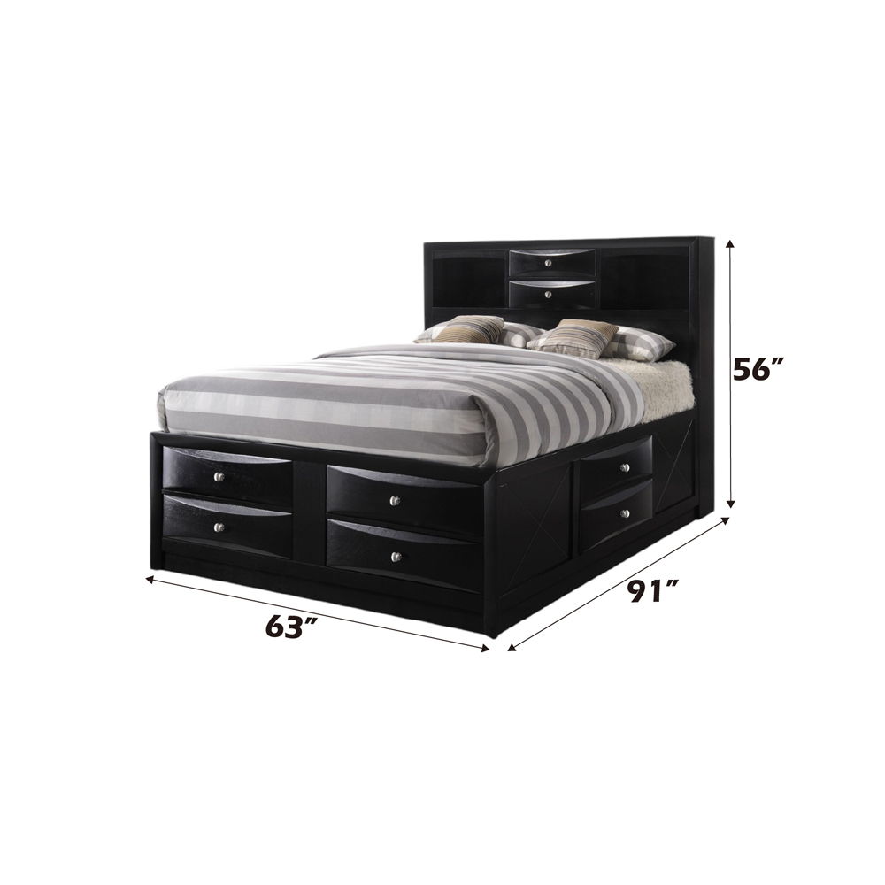 Ireland - Queen Bed With Storage - Black, black, view 6